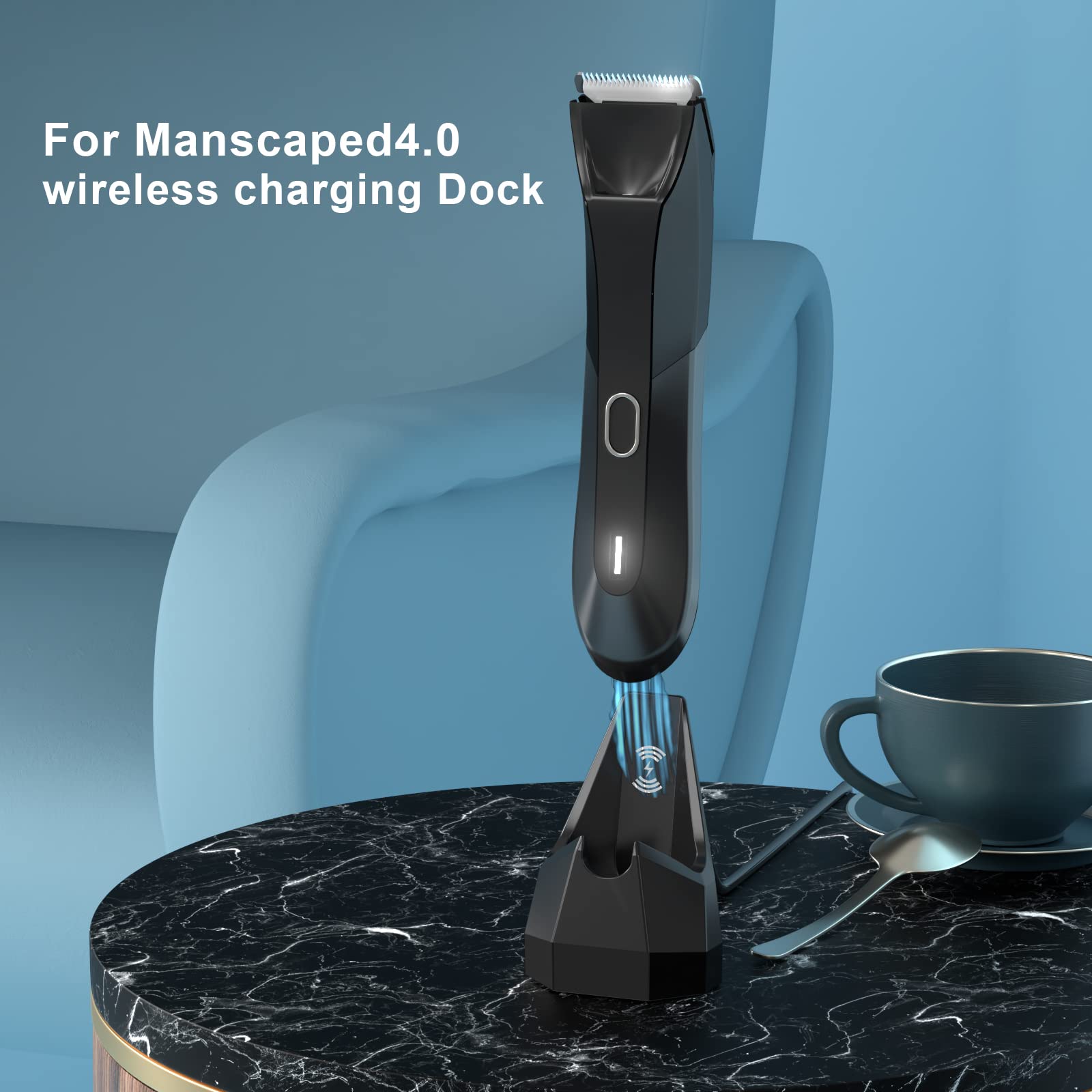 Replacement Manscaped 4.0 Charging Dock With Ac Adapter, Manscaped Wireless Charging Dock, Fit For Manscaped The Lawn Mower 4.0