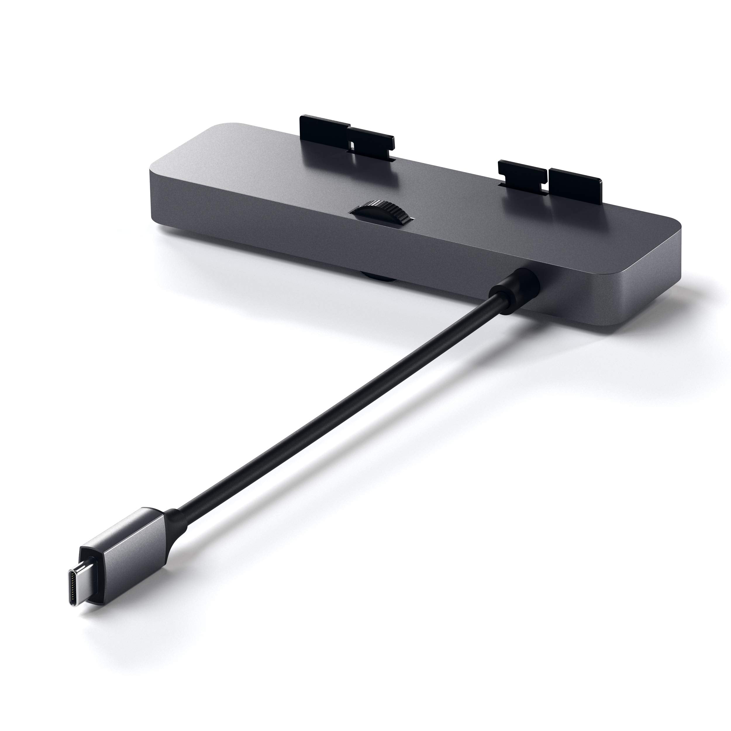 Satechi Aluminum Type C Clamp Hub Pro With Usb C Data Port, Usb A 3.0 Data, Micro/Sd Card Reader   Compatible With 2020/2019/2017 Imac & Imac Pro, Does Not Fit 2021 Imac (Space Gray)