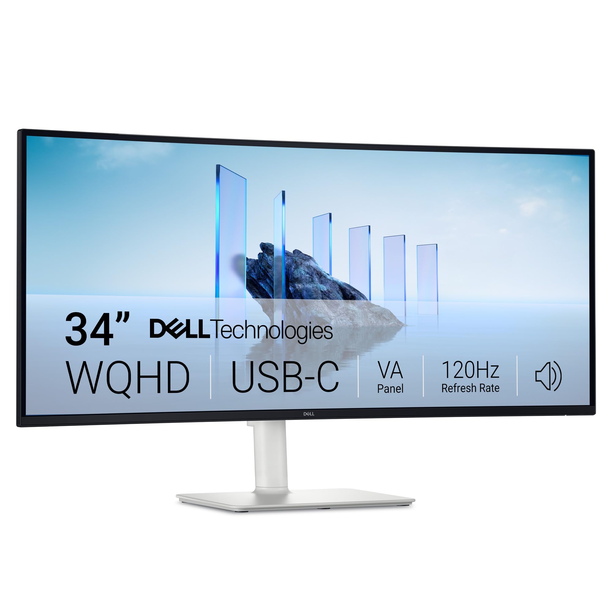 Dell 34 Plus USB-C Curved Monitor - S3425DW - 34-inch (3440 x 1440) up to 120 Hz 21:9 Display, VA Panel, AMD FreeSync Premium, 9