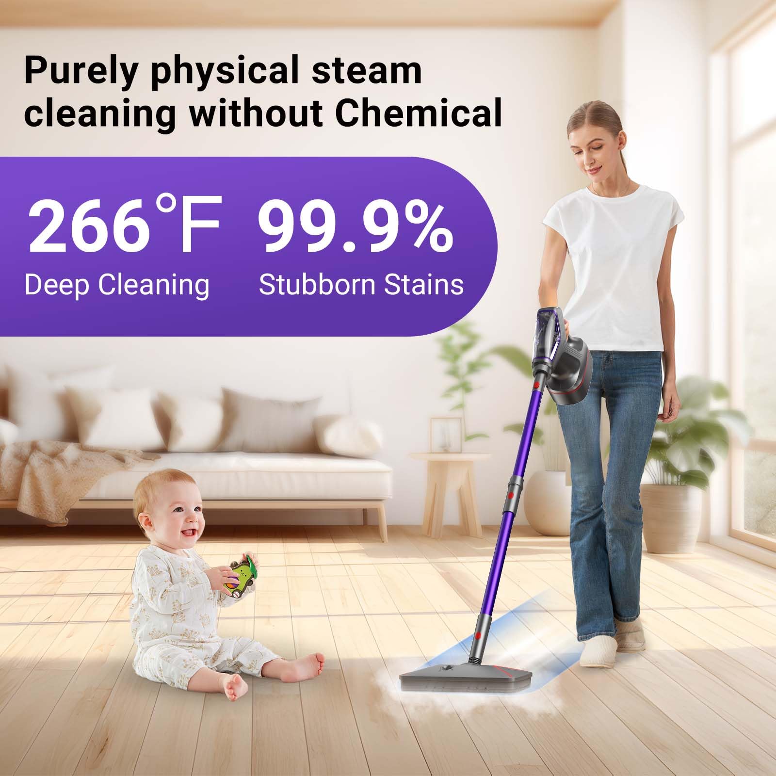 Steam Mop For Floor Cleaning   29 In 1 Heavy Duty Powerful Handheld Steam Cleaner Auto & Manual Steam For Hardwood Tile Laminate