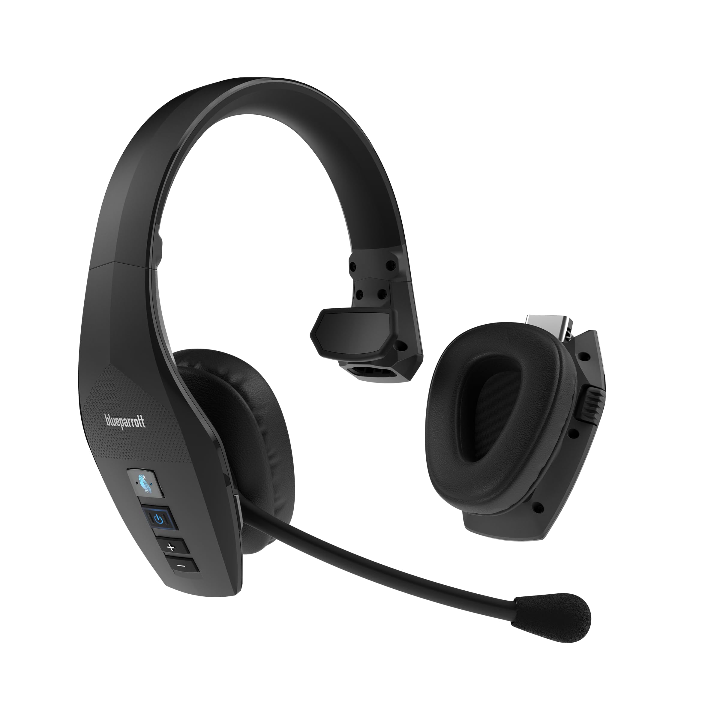 BlueParrott S650-XT Bluetooth Wireless Headphones 96% Noise Canceling Over Head Trucker Headset with Mic, 2-in-1 Convertible Ste
