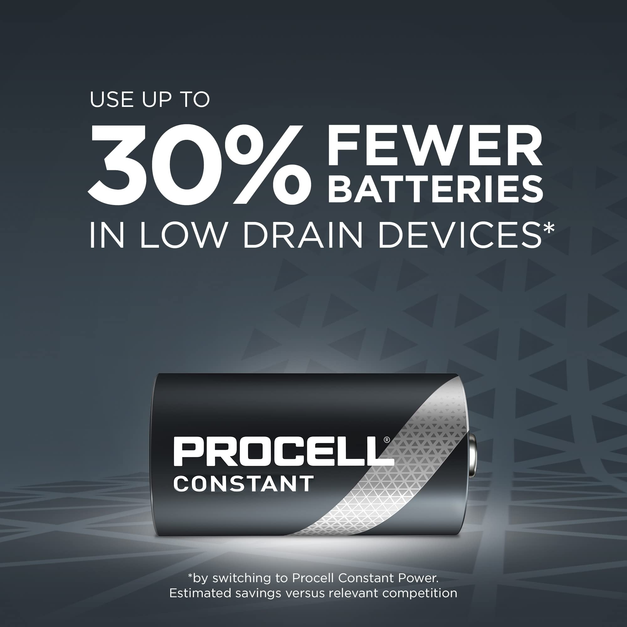 Procell Constant D Cell Long Lasting Alkaline Batteries (72 Pack), 10 Year Shelf Life, Bulk Value Pack For Consistent Moderate D