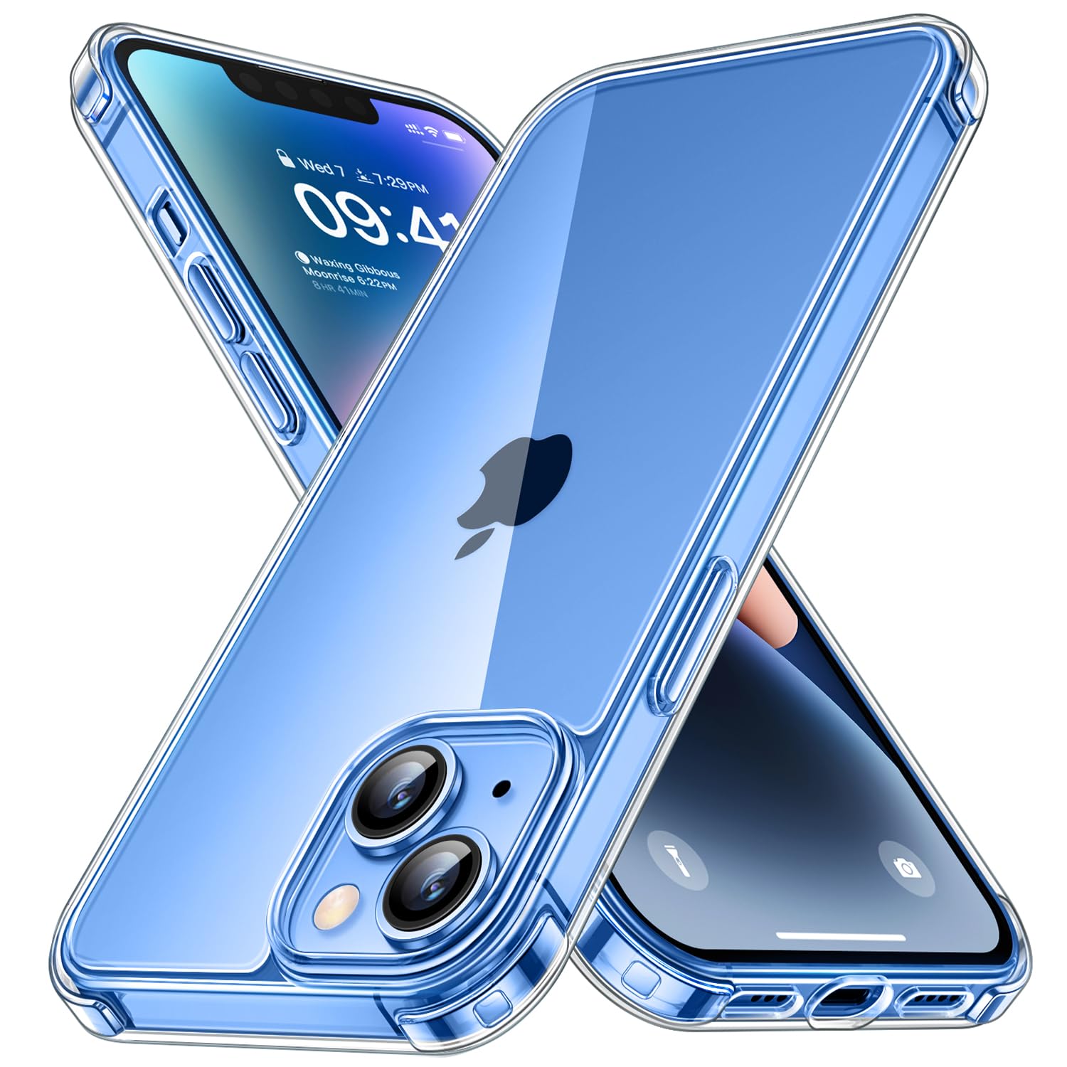 Canshn Clear Designed For Iphone 14 Plus Case, [3.0Mm Raised Airbags][Not Yellowing] Shockproof Protective Phone Case Cover With