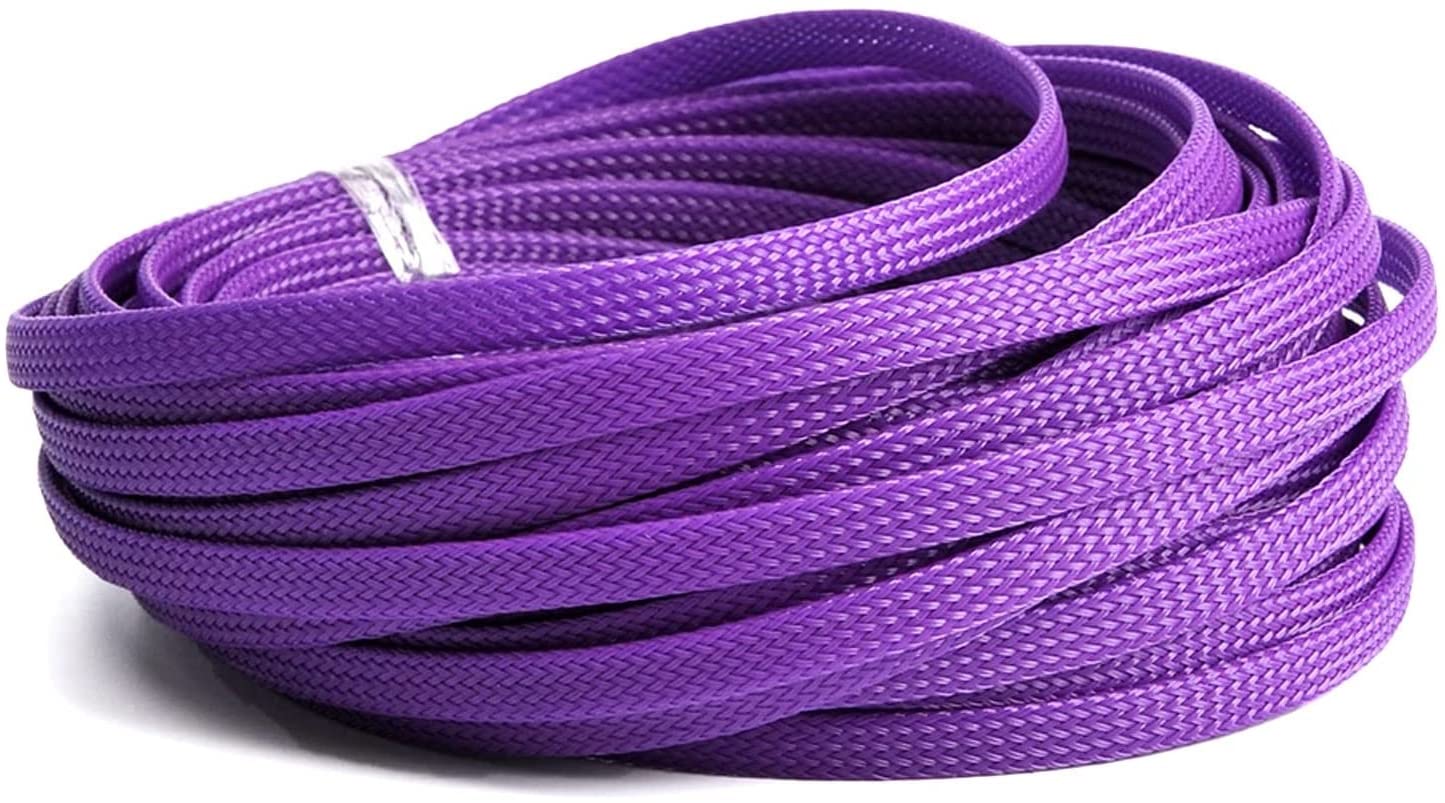 Hegebeck 32Ft   1/4 Pet Expandable Braided Sleeving, Wire Loom Tubing Cable Sleeve For Tv, Computer, Home Theater, Usb Cable, Po