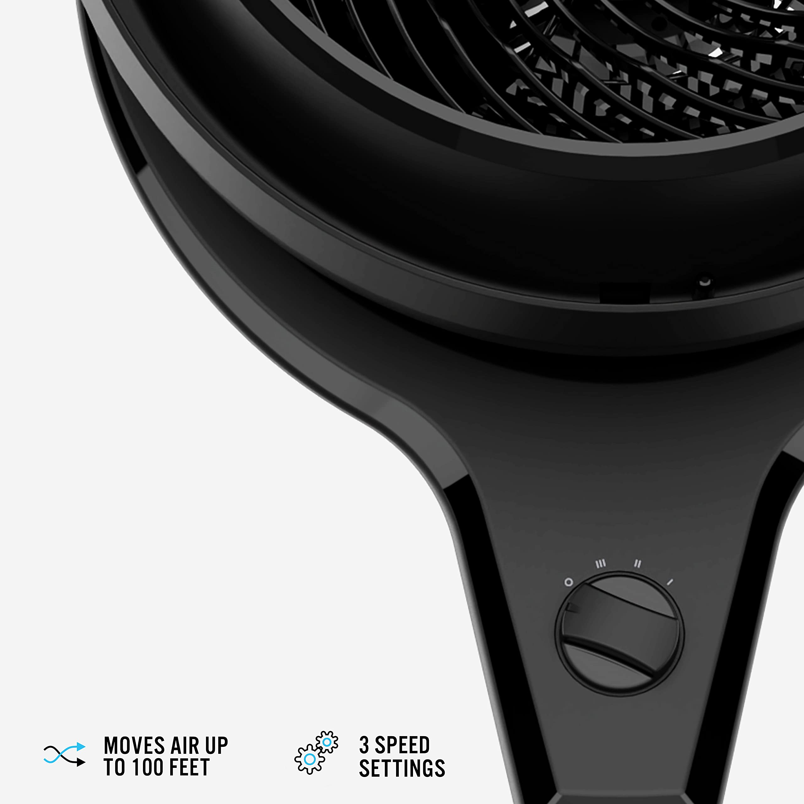 Vornado 602 Whole Room Air Circulator Pedestal Fan With 3 Speeds, Adjustable Height, Personal, Black