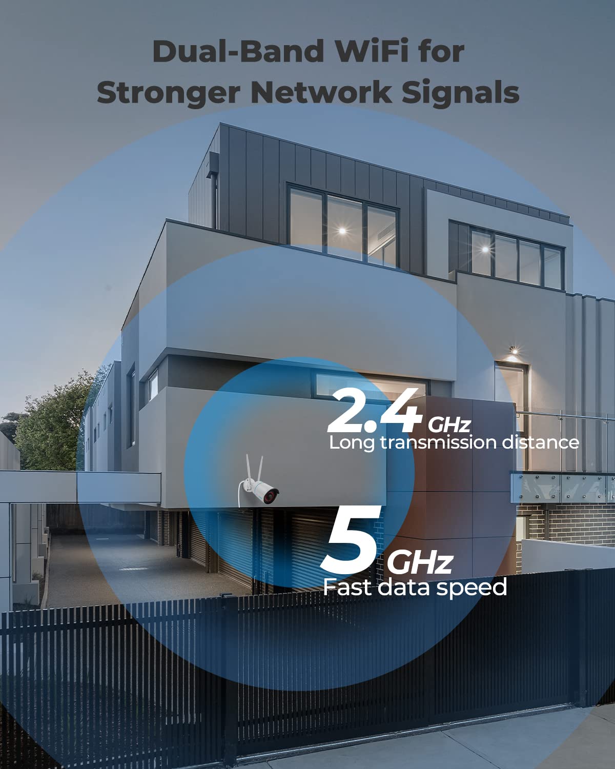 Reolink Plug In Outdoor Wifi Security Camera, 5Mp Hd Dual Band Wired Wi Fi Camera For Home Security 2.4/5 Ghz, Smart Detection, Motion Detection, Night Vision, Ip67 Waterproof, Rlc 510Wa