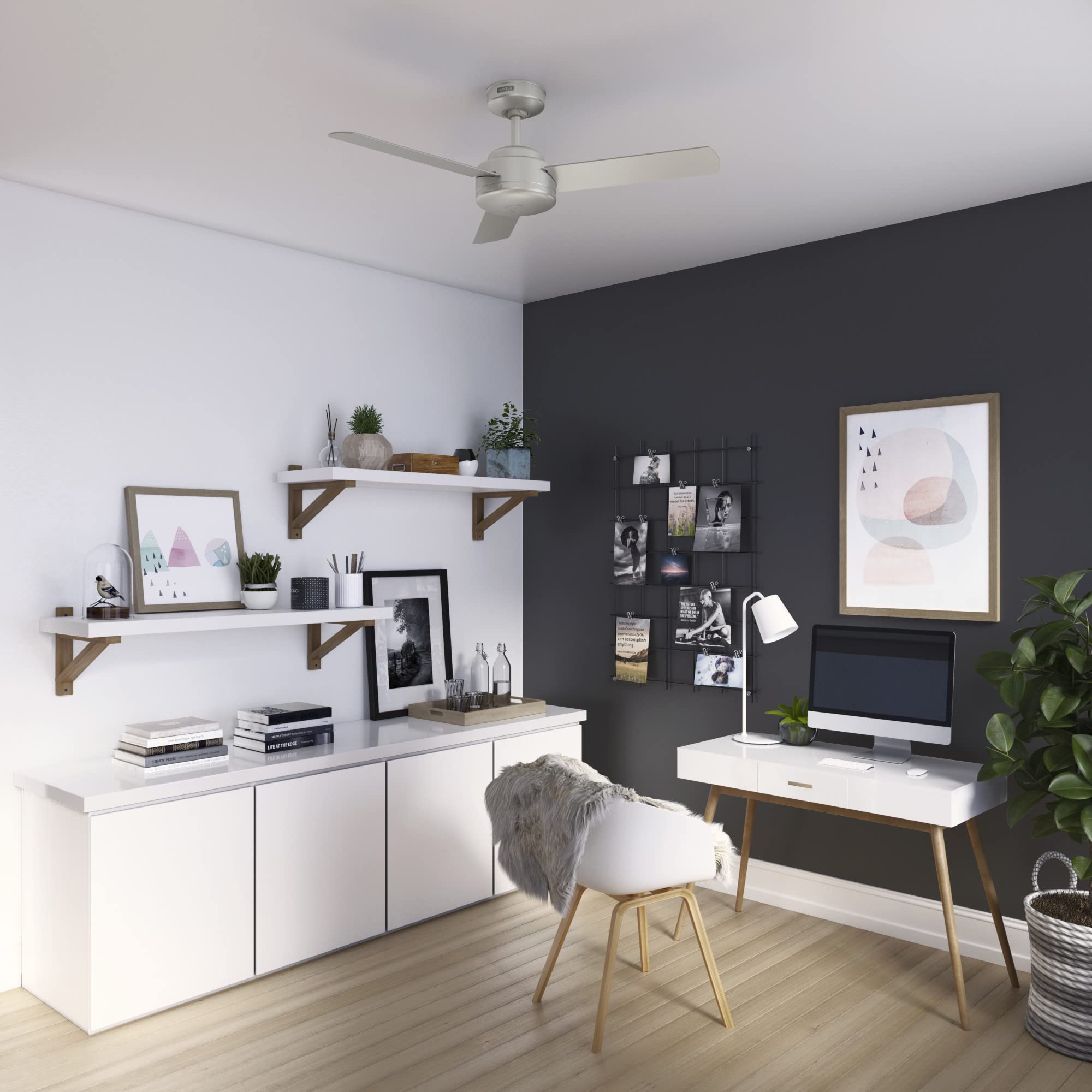 Hunter Fan Company 51849 Presto Ceiling Fan, Matte Nickel, 10.09X44X44