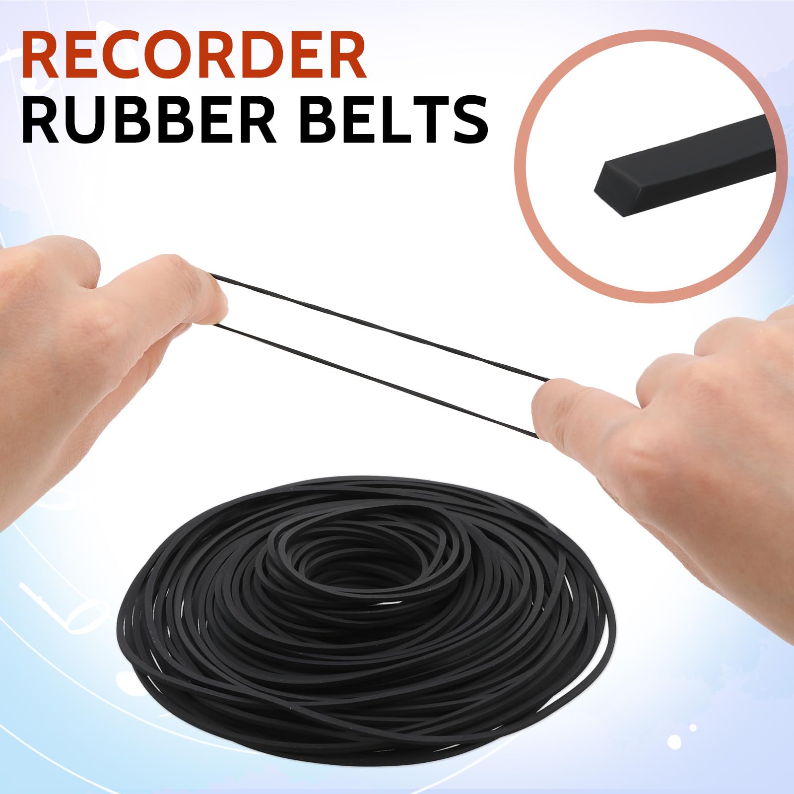 100 Pcs Recorder Rubber Belts Cassette Recorder Repair Maintenance Mix Flat Cassette Tape Machine Rubber Belts 40 135 Mm Cassett