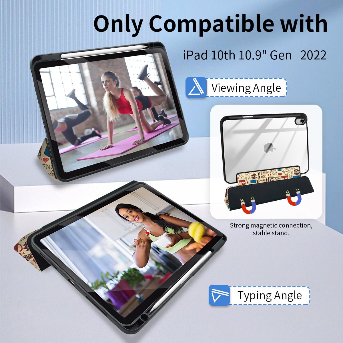 Trizoanic Case For Ipad 10Th Gen(10.9'', 2022),Cute Ipad Case 10Th Generation,Artsy Ipad Case 10.9 Inch,Ipad 10Th Cover With Sho