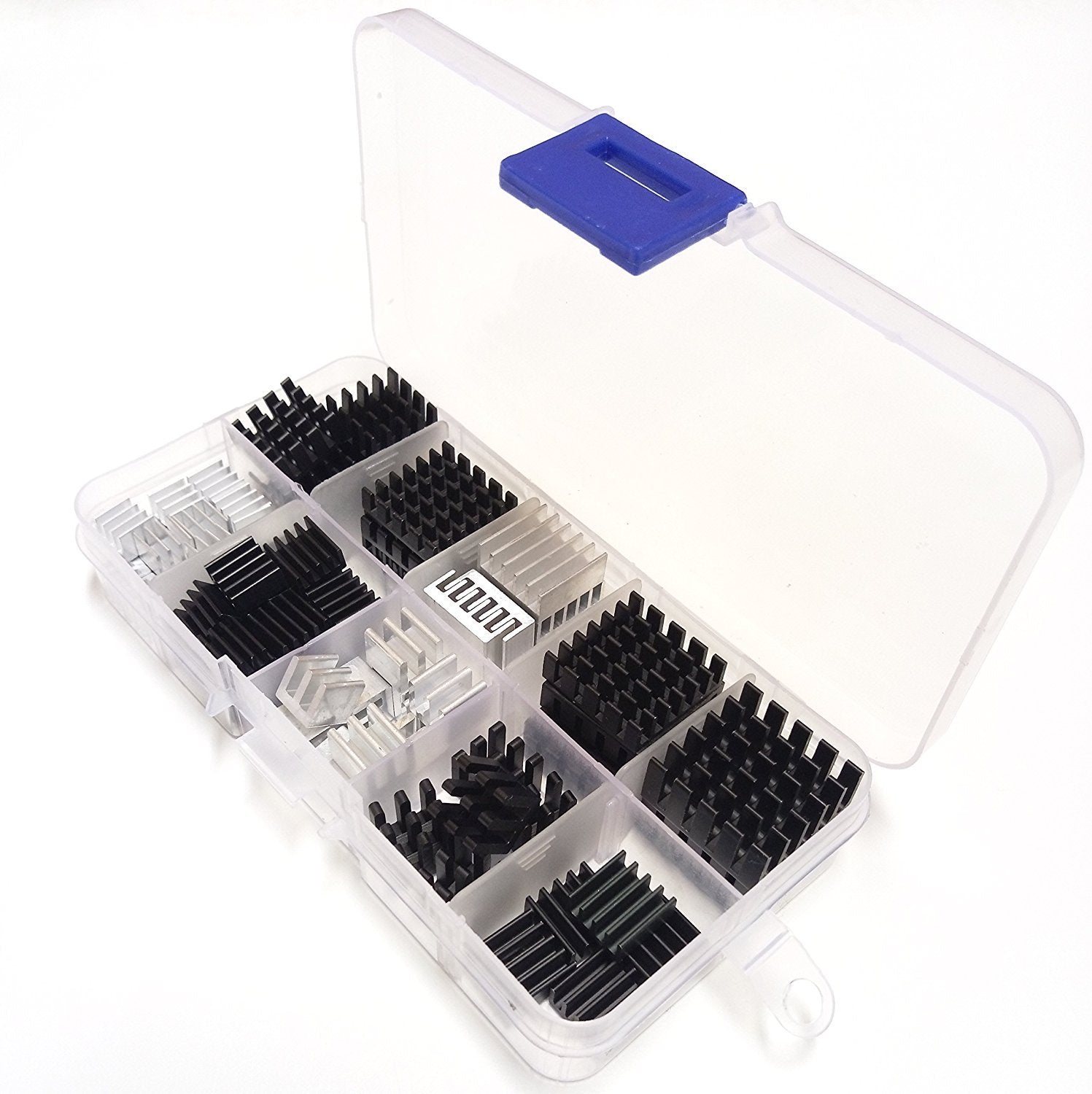 Easycargo 100Pcs Heatsink Assortment Kit Small Cooler Aluminum Heat Sink Set For Cooling Laptop Cpu Gpu Vga Ram Vram Vrm Ic Led