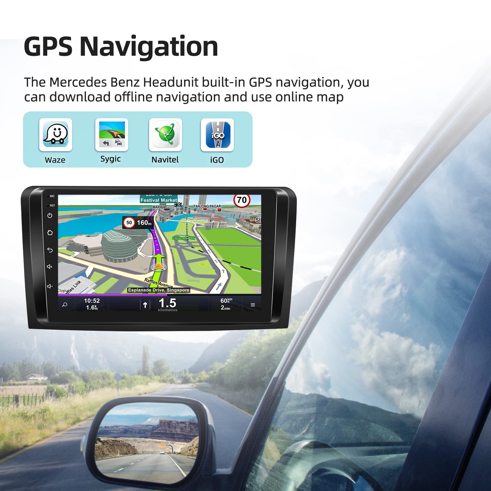 Car Radio For Mercedes Benz Gl Ml Class W164 X164 Ml350 Ml500 Ml280 Gl320 Gl350 Gl450 2005 2011, [2+64G] Android 13 Touchscreen