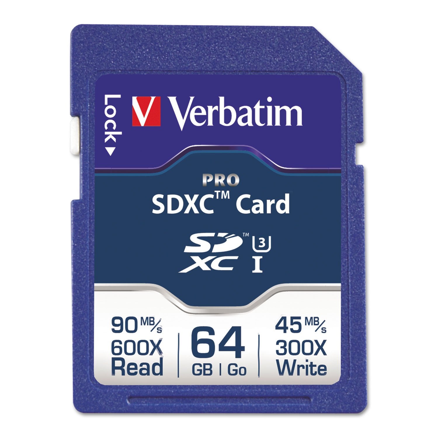 Verbatim 64Gb Pro 600X Sdxc Memory Card, Uhs I V30 U3 Class 10   98670