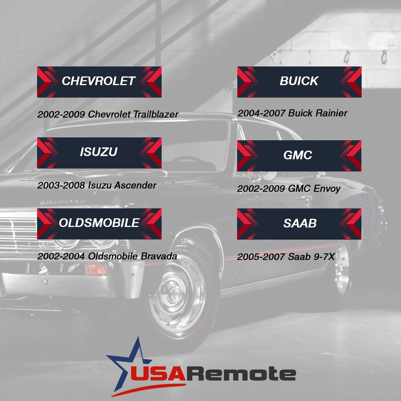 Car Key Fob Keyless Entry Remote Fits Buick Rainier / Chevy Trailblazer / Gmc Envoy / Isuzu Ascender / Oldsmobile Bravada (Fits