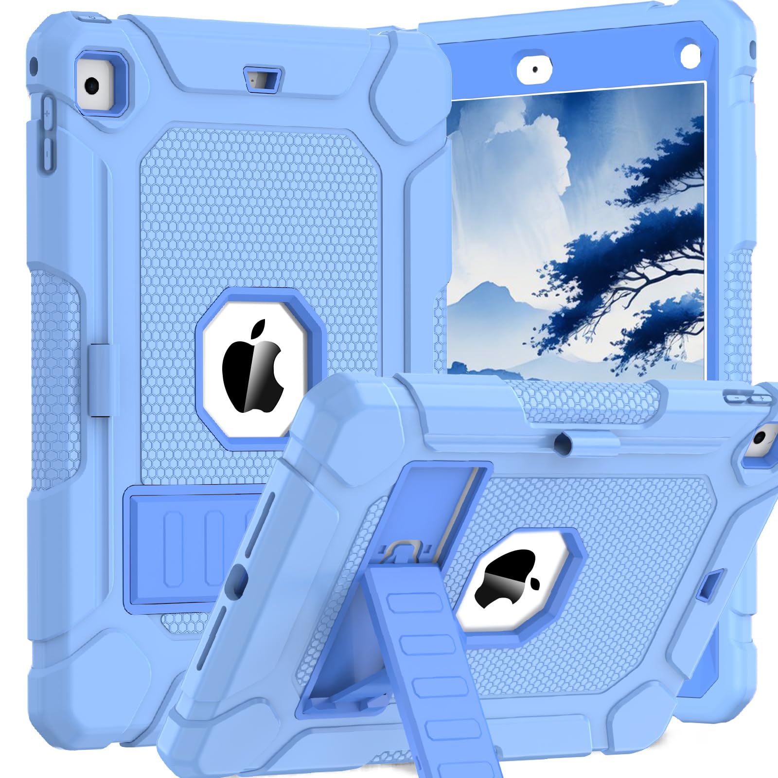 BMOUO Case for iPad 6th 5th Generation (9.7 inch, 2018/2017), Shockproof Protective iPad 9.7 Case with Built-in Stand/Pencil Hol