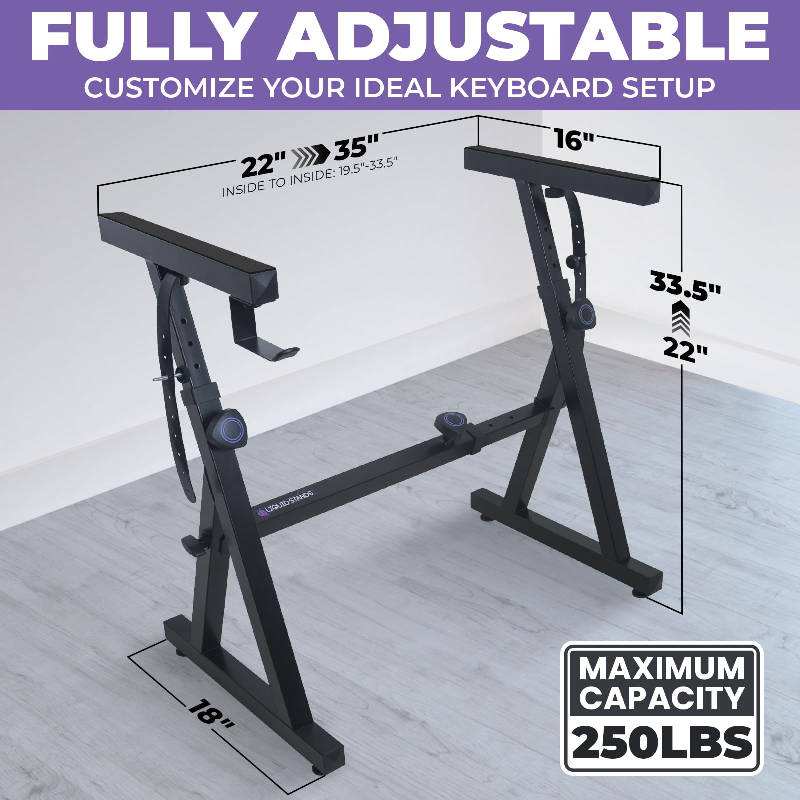 Liquid Stands Piano Keyboard Stand   Z Style Adjustable And Portable Heavy Duty Music Stand For Kids And Adults (Fits 54   88 Ke