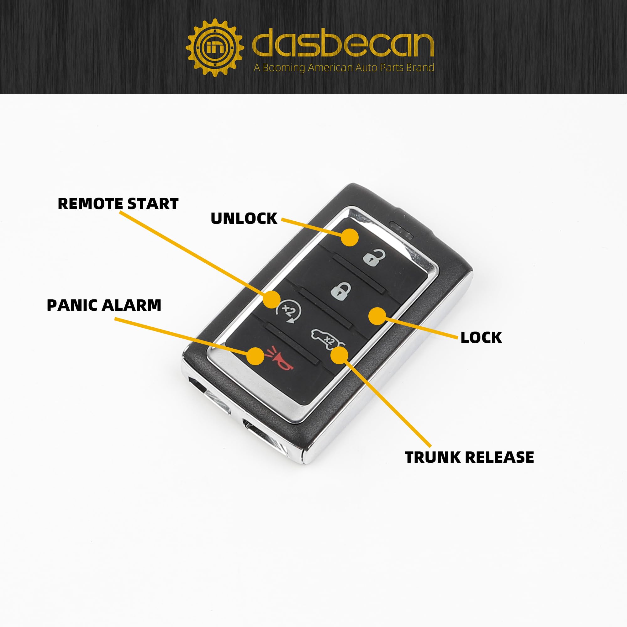 Dasbecan Key Fob Replacement Compatible With Jeep Grand Wagoneer Cherokee L 2021-2023 Keyless Entry Remote Control Replaces 6846