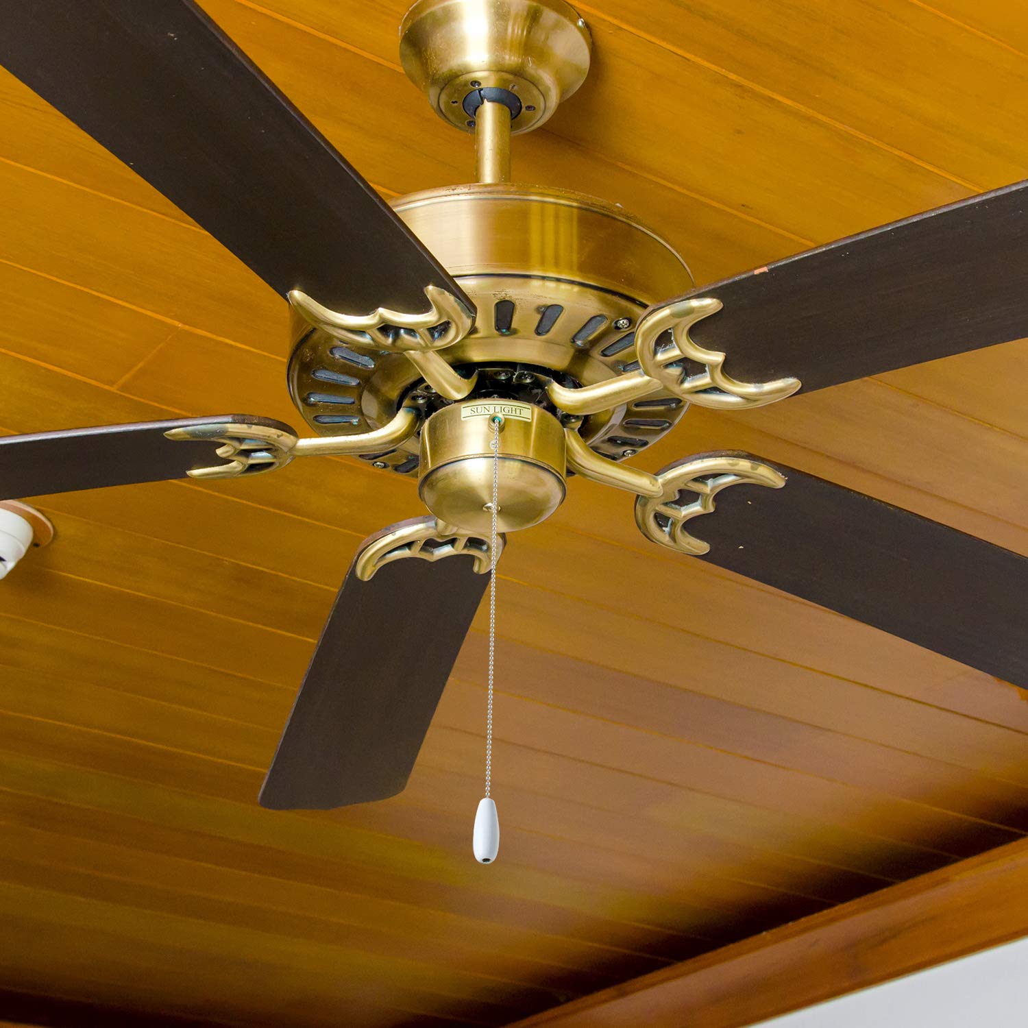 8 Pieces Ceiling Fan Pull Chains Extender Wooden Pendant Pull Chain Extension For Ceiling Light Lamp Fan (White)