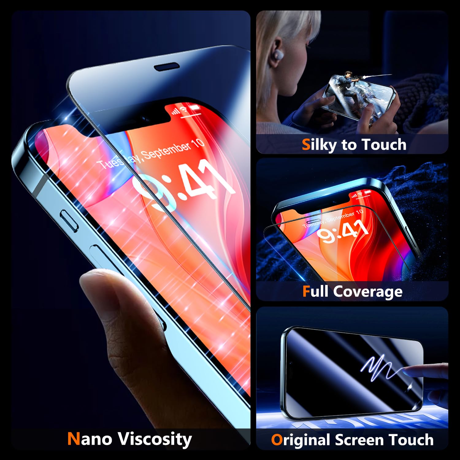 Uniqueme For Iphone 12 Pro Max Screen Protector   [Military Grade Shatterproof & 9H+ Hardness] Screen Protector 12 Pro Max Tempe