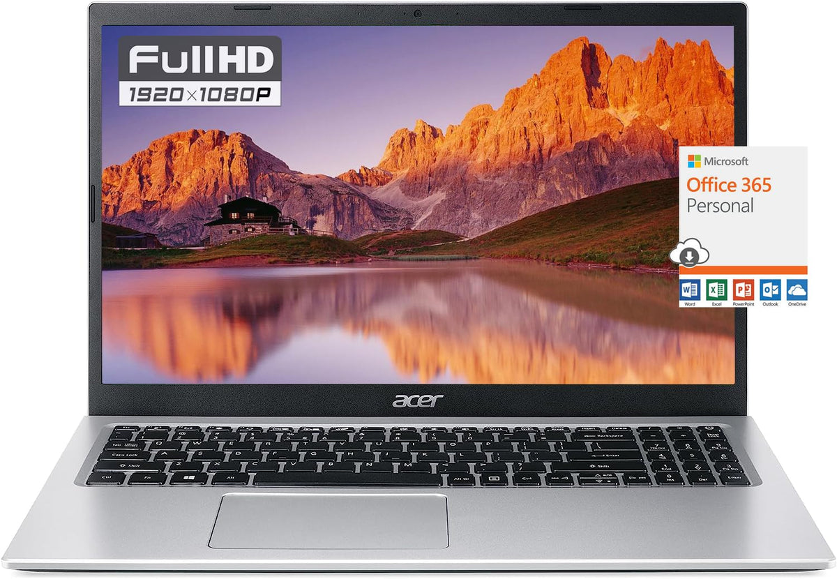 Acer Aspire Slim Laptop For Business Student, 15.6'' Fhd Display, Intel Celeron N Series Processor, 12Gb Ram 256Gb Ssd, Wifi, We