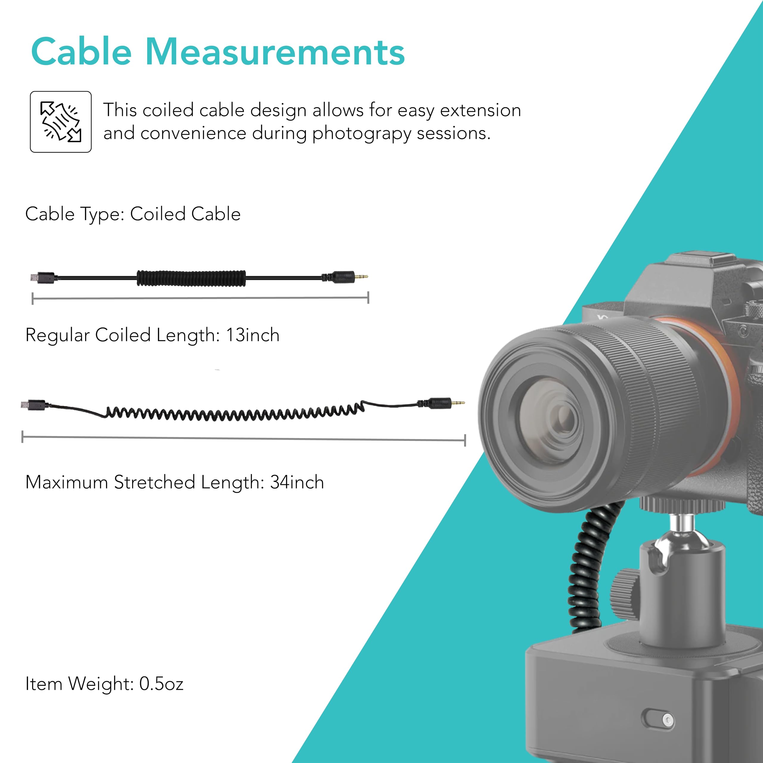 Foto&Tech 2.5Mm N3 Shutter Release Cable Compatible With Edelkrone Surfaceone 2 Axis Smart Motion Control & Nikon D780 Z6 Z7 D75