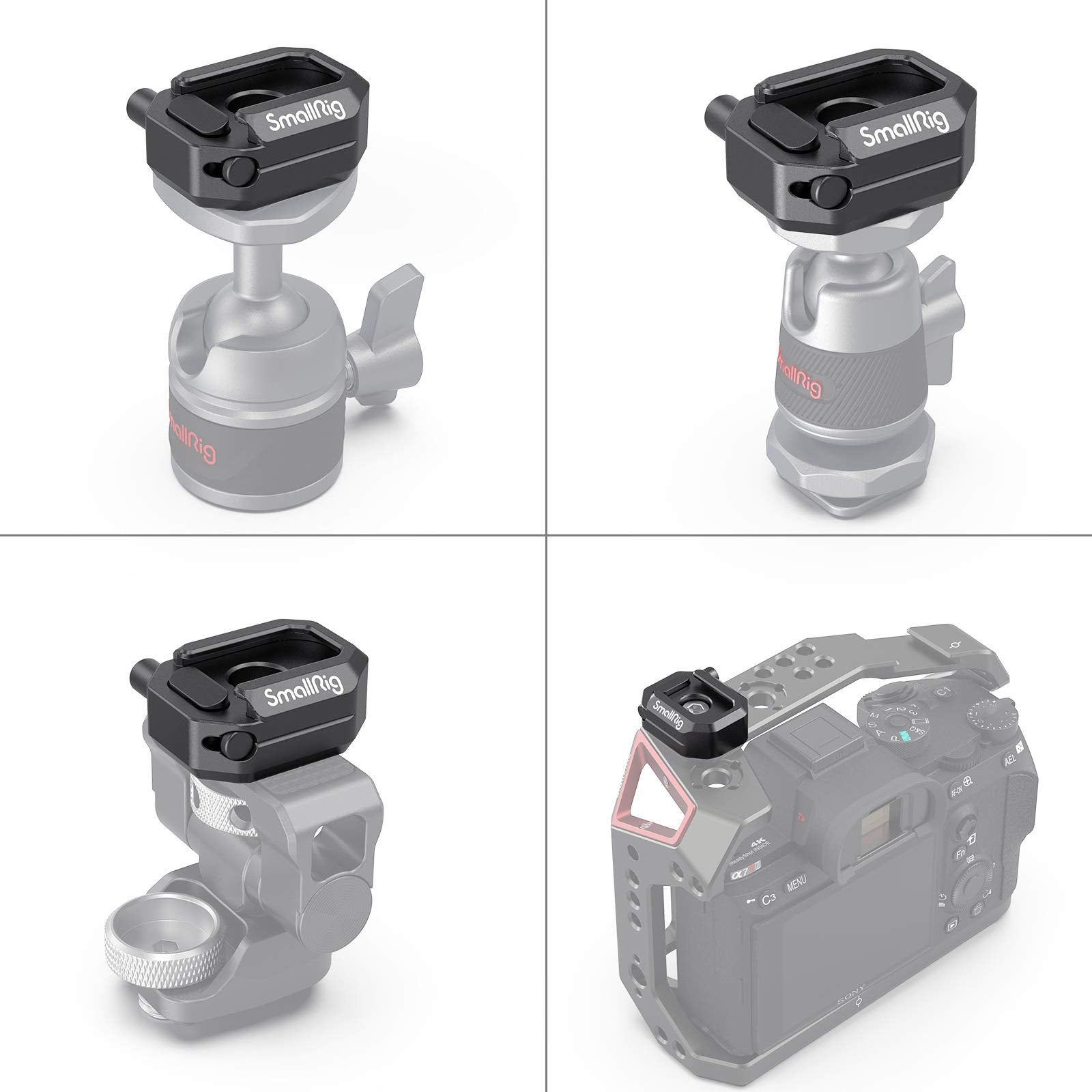 Smallrig Universal Cold Shoe Mount, Multi-Functional Shoe Adapter With Safety Release, For Dslr Camera Rig Microphone Led Light