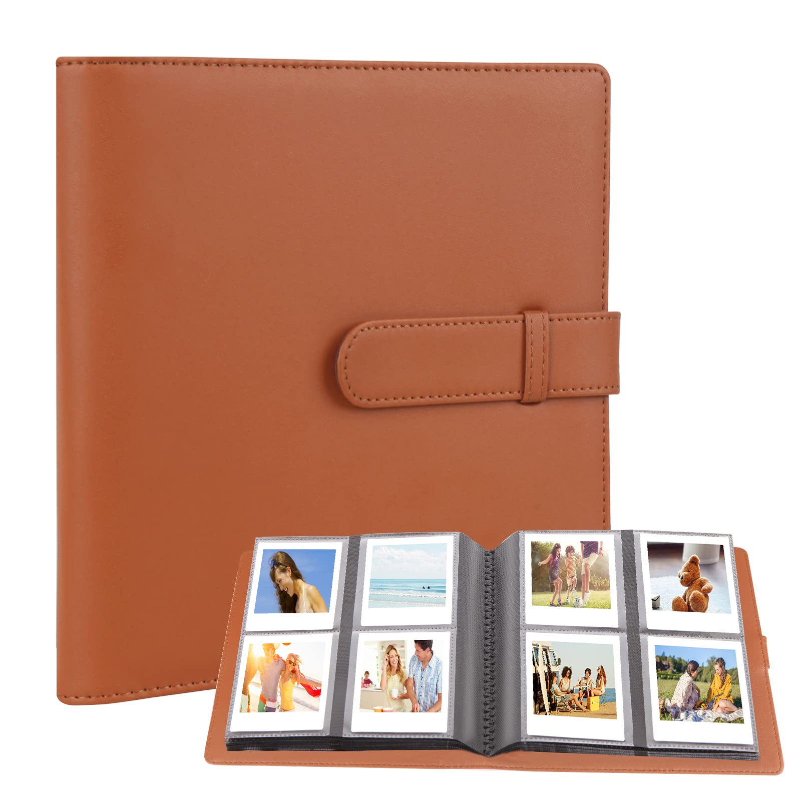 288 Pockets Photo Album For Fujifilm Instax Square Sq1/Sq6/Sq10/Sq20 Camera, Kodak Mini 3 Square,Mini Shot 3 Square, Mini Shot 3 Square Printer, Album For Instax Square Photo, Kodak 3X3' Photo (Brown)