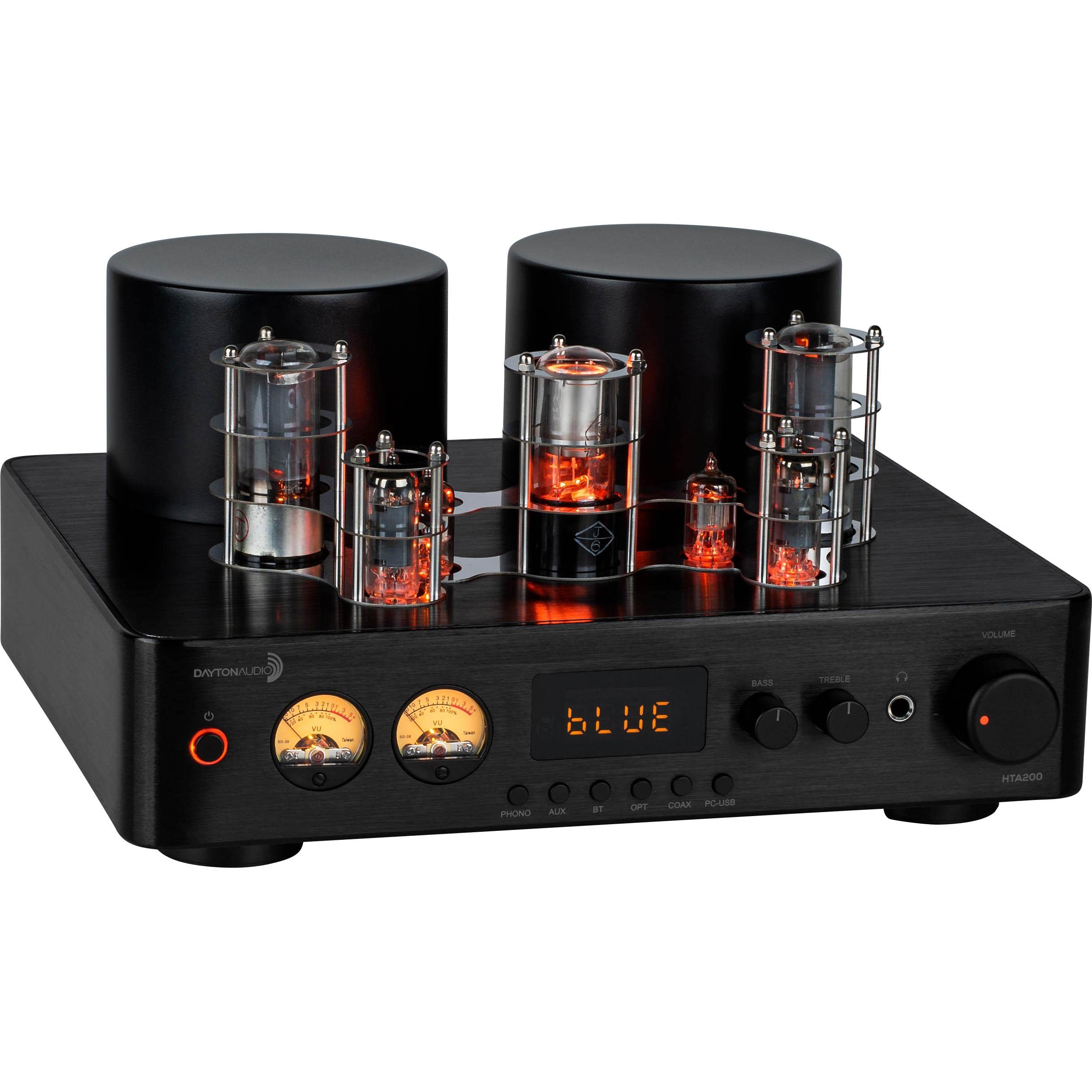 Dayton Audio HTA200 Integrated Stereo Hybrid HiFi Vacuum Tube Class A/B Amplifier 200 Watts RMS with Subwoofer Output, Headphon