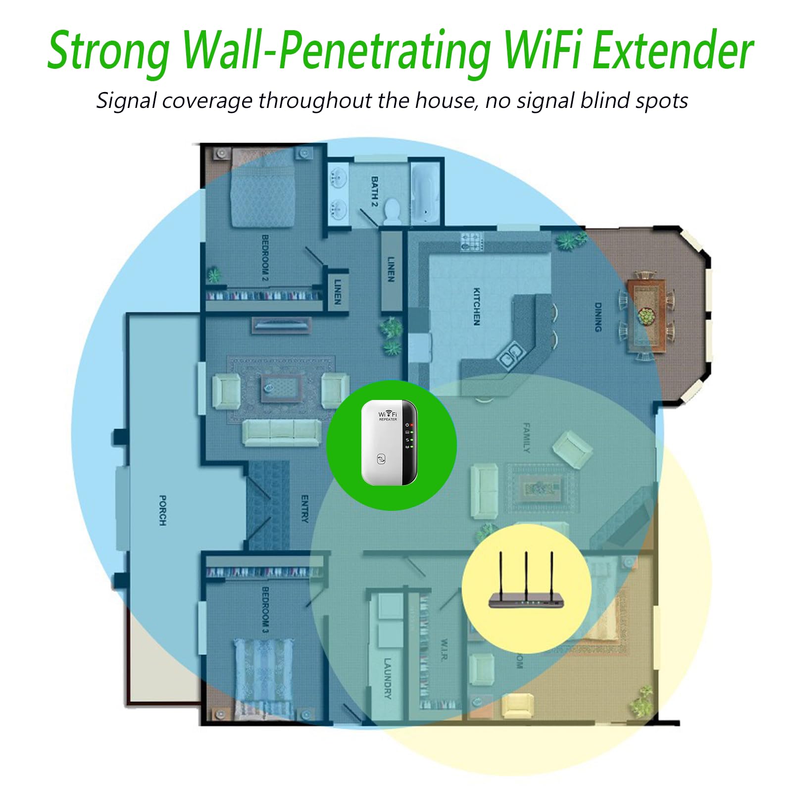 Fast Wifi Extender Signal Booster For Home, Long Range Wifi Repeater   Up To 5000 Sq.Ft Coverage, Easy Set Up Wifi Repeater Wire