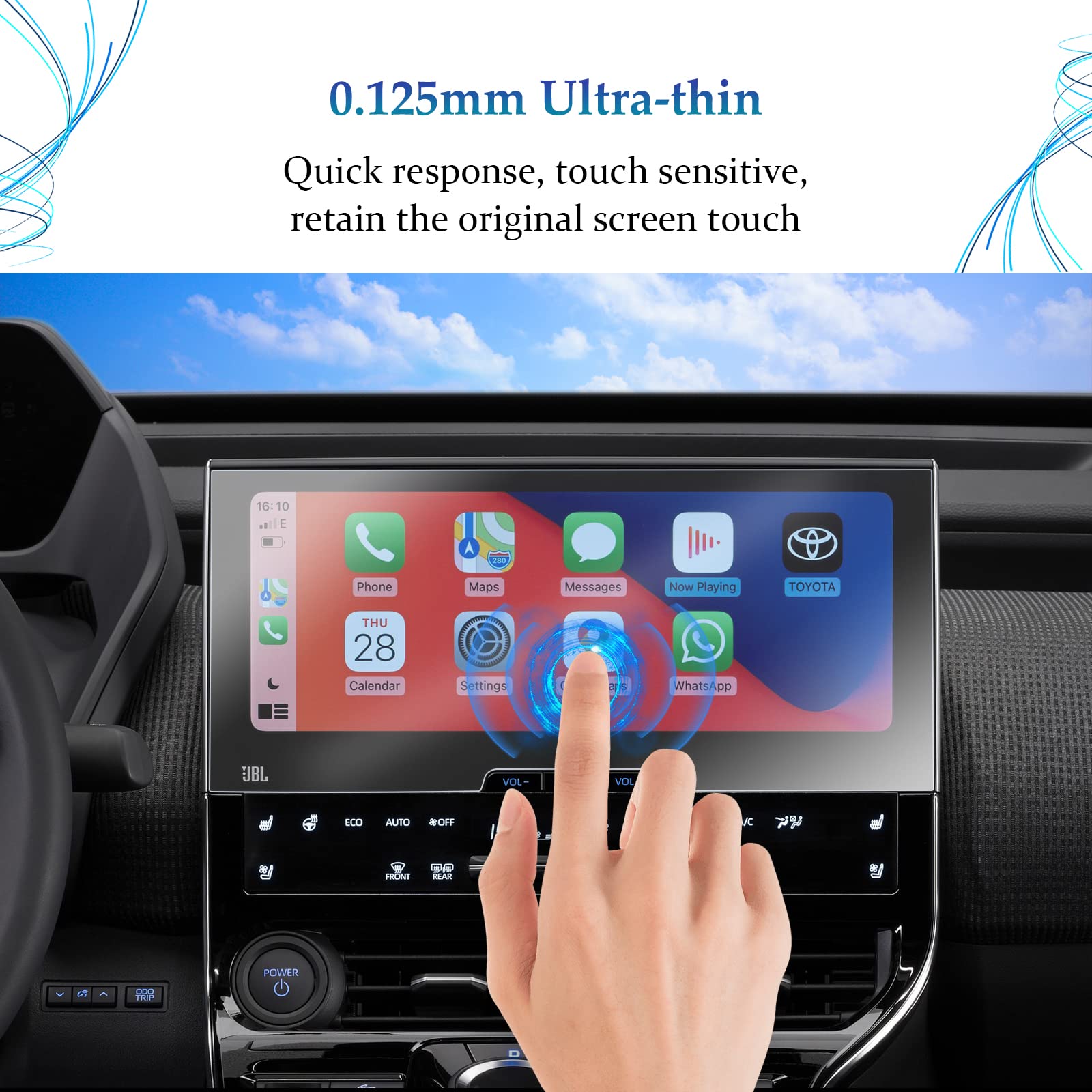 Sktu Screen Protector For 2023 2024 Toyota Bz4X/Subaru Solterra 12.3 Inch Navigation Toyota Bz4X 2024 Accessories [High Clarity, Anti Scratch] (2Pcs)