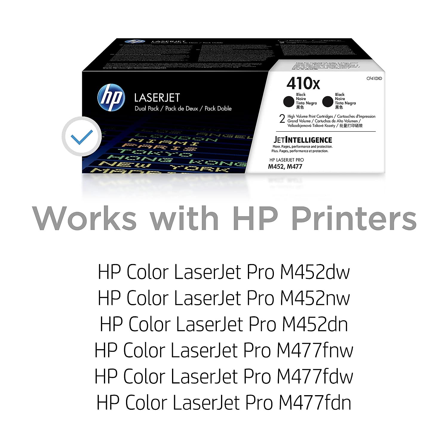 Hp 410X Black High Yield Toner Cartridges (2 Pack) | Works With Hp Color Laserjet Pro M452 Series, Hp Color Laserjet Pro Mfp M37