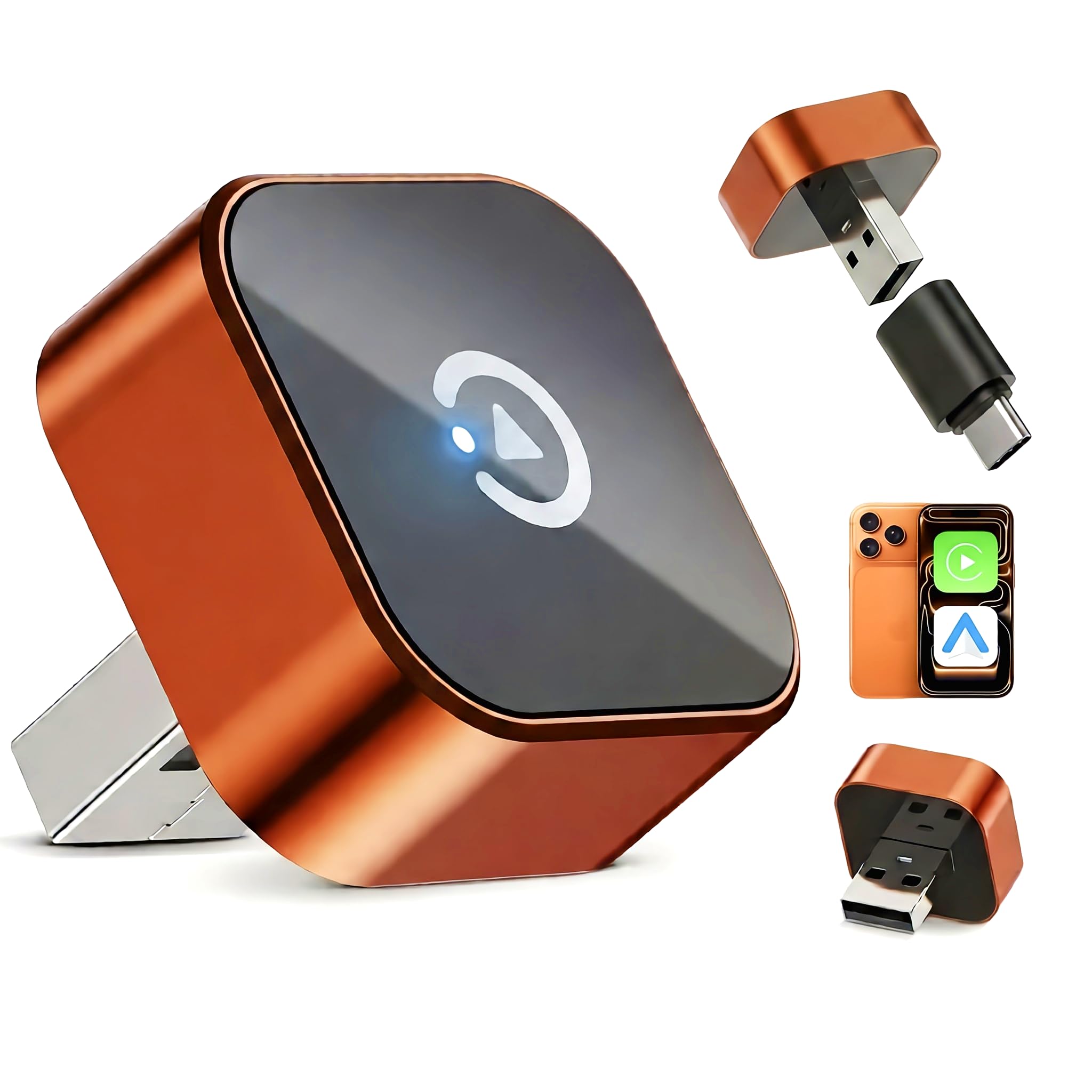 2026 Wireless CarPlay Adapter for iPhone & Android Auto Wireless Adapter  2in1 Car Play Wireless Adapter Dongle, Plug & Play,