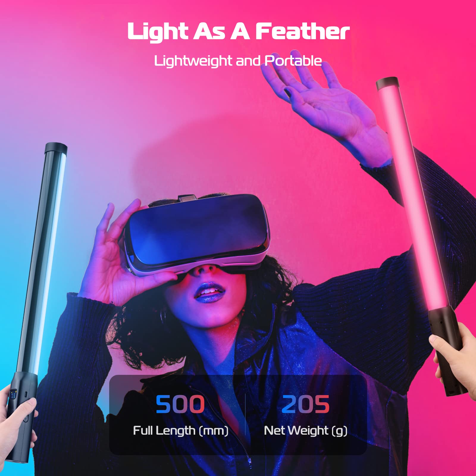 Ulanzi Vl119 Rgb Led Light Wand, 360Rgb Video Wand Stick For Photography, 2600Mah Built In Rechargable Cube Light, 2500 9000K Di