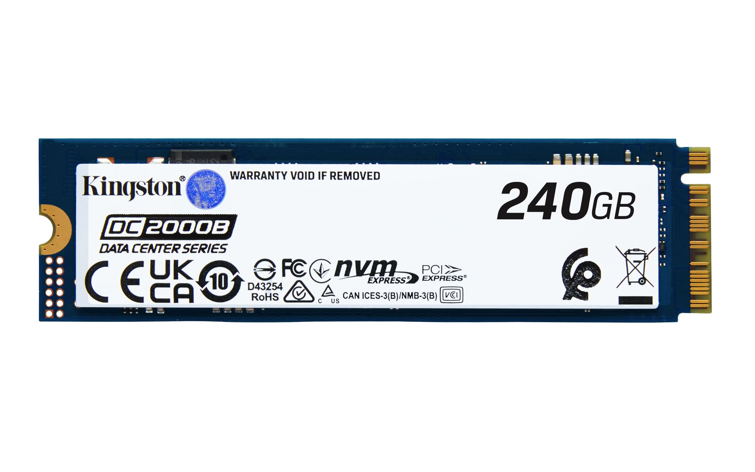 Kingston DC2000B 240 GB Solid State Drive - M.2 2280 Internal - PCI Express NVMe (PCI Express NVMe 4.0 x4) - Server Device Suppo