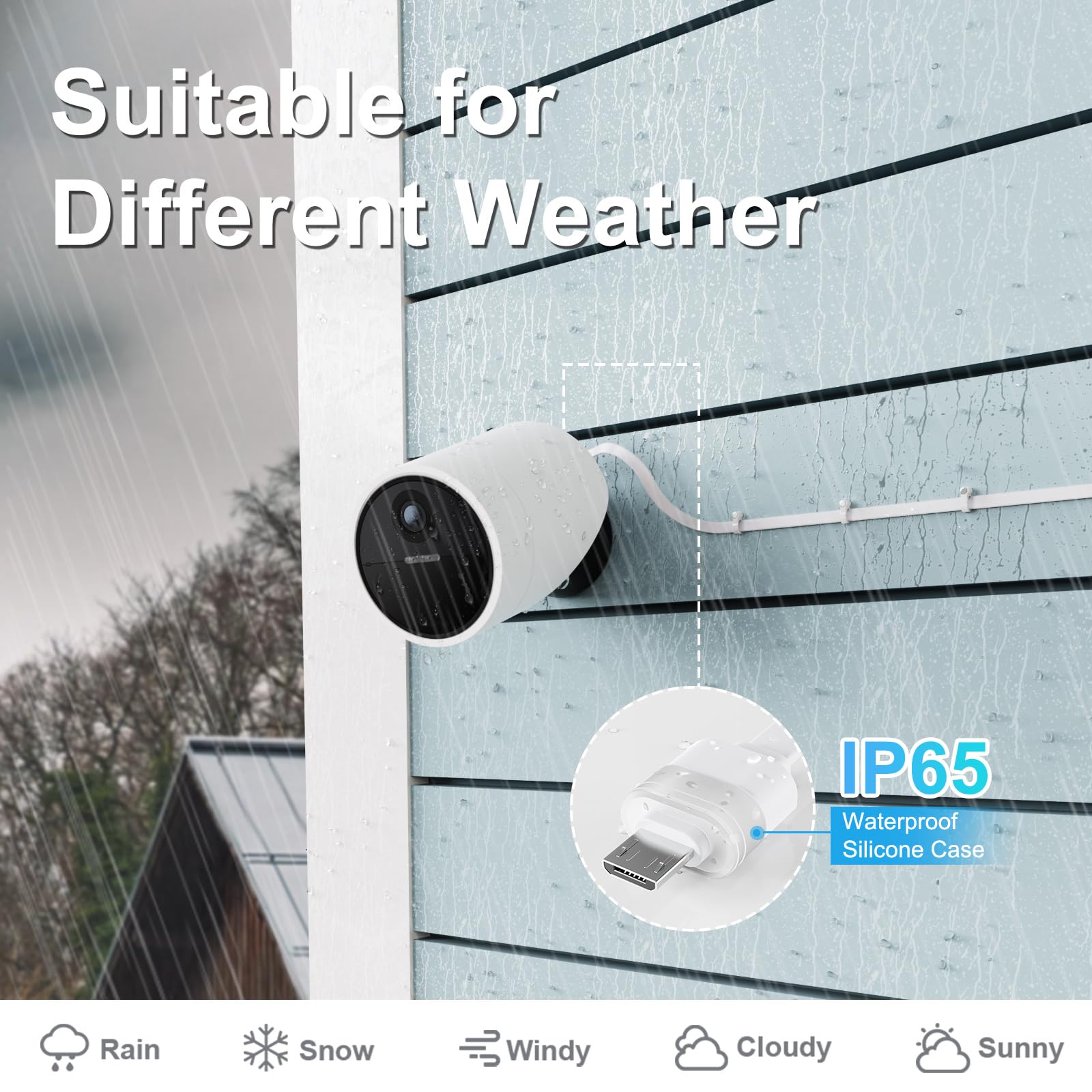 For Simplisafe Outdoor Camera Power Cable, Ip65 Weatherproof Interface Shell, Suitable For All Weather Conditions Continuously C