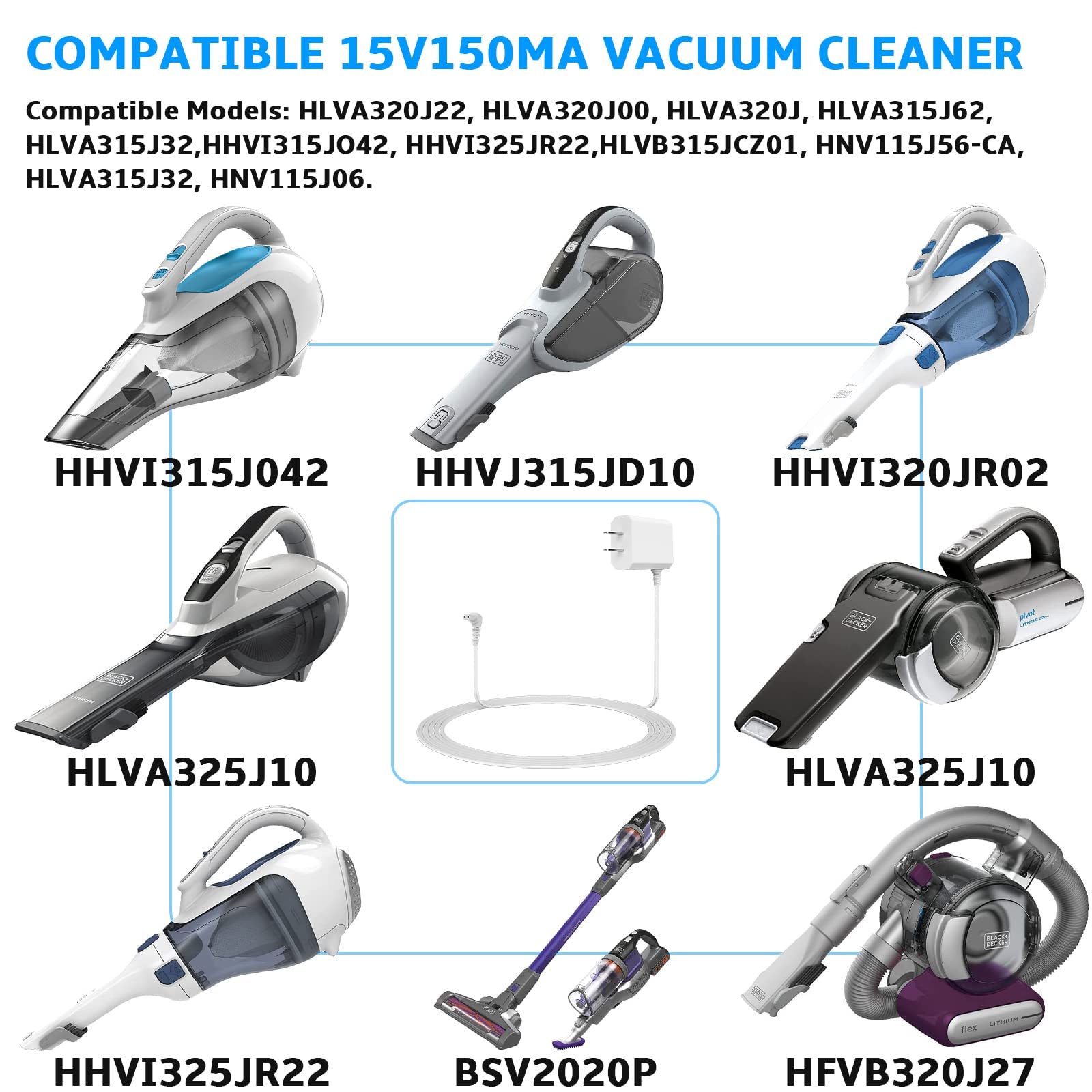 90627870 15 Volt Hand Vacuum Charger For Black And Decker Handheld Vacuum Cleaner Charger Hnv115J13 Hfvb315J22 Hhvi320Jr02 Hhvi3