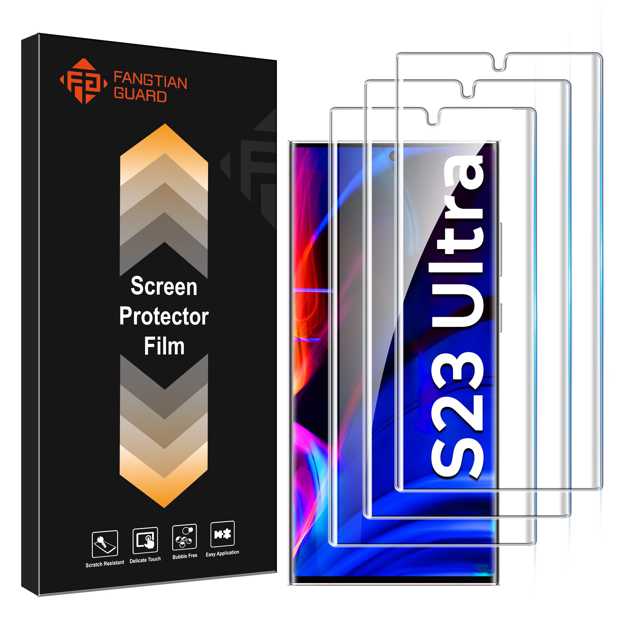 Fangtian 3 Pack Replacement Tpu Films For S23 Ultra/S22 Ultra Screen Protector [6.8 Inch]