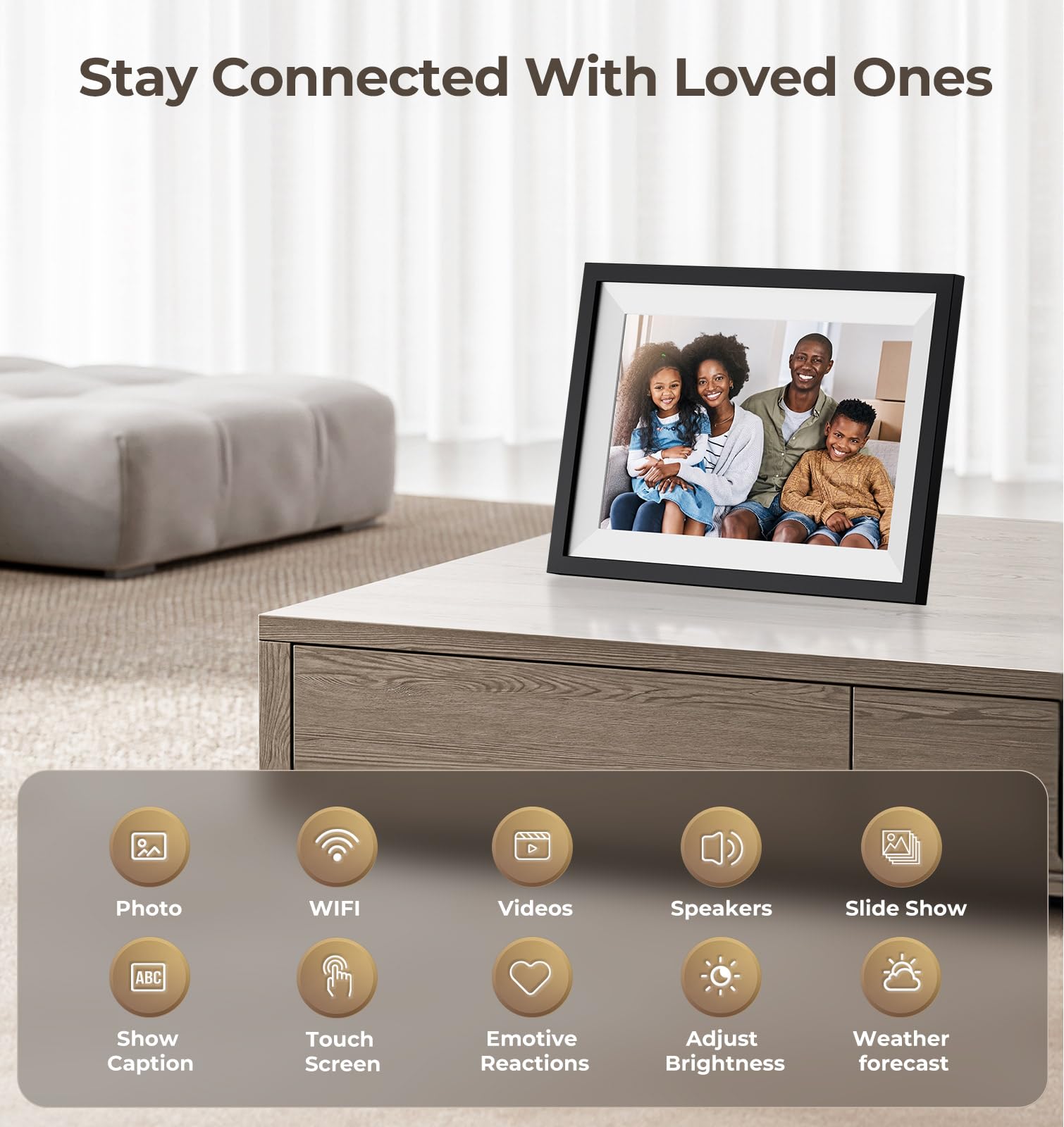 Frameo Digital Picture Frame Wi Fi 10.1Inch Smart Digital Photo Frame,Electronic Digital Picture Frames Load From Phone,1280X800