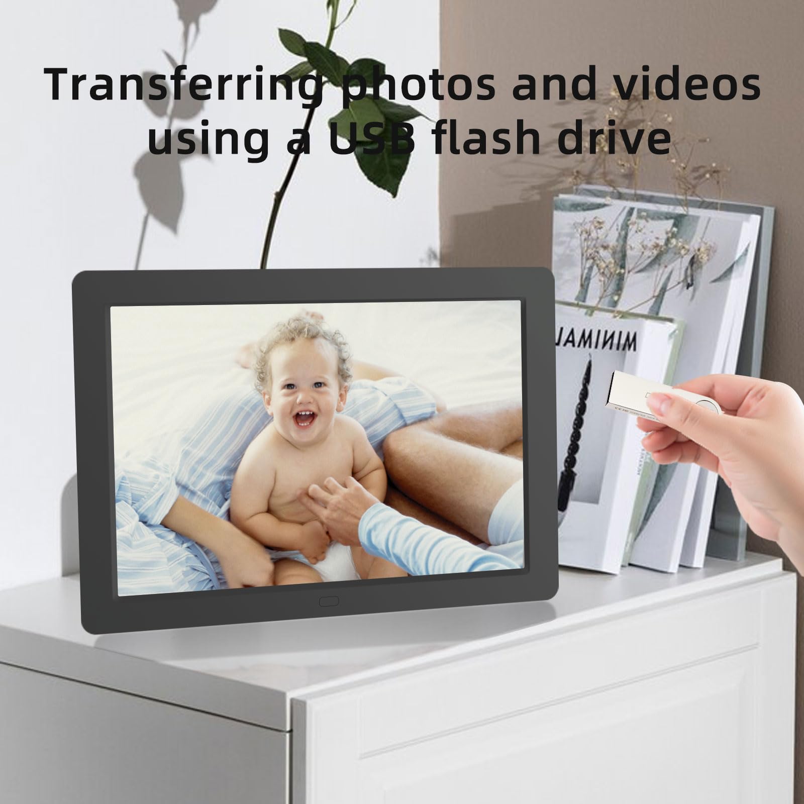 Pipivision 8 Inch Digital Picture Frame, Plug In Usb Or Sd Digital Photo Frame, Hd Display With Remote Control, Video And Music