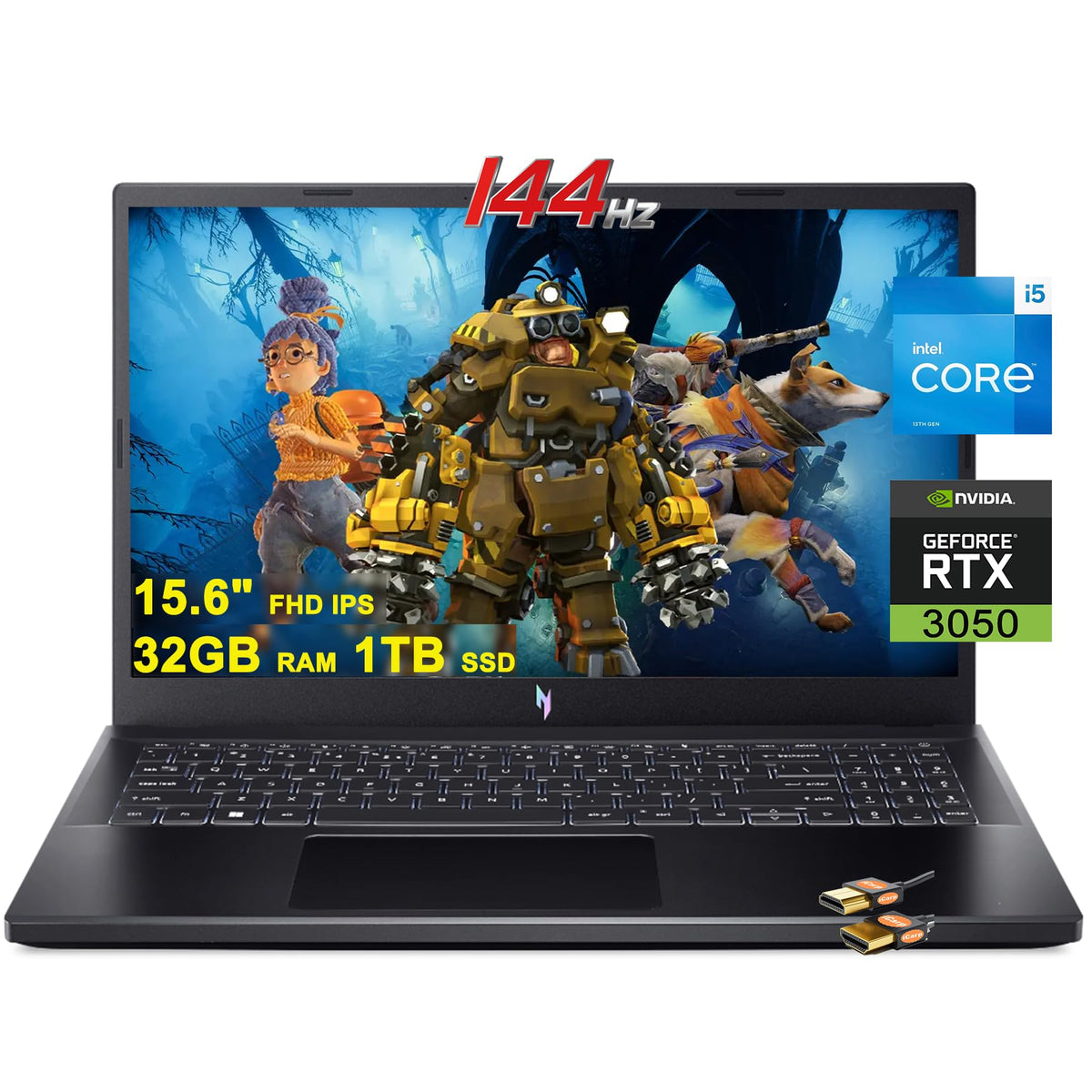 Acer Nitro 5 Gaming Laptop 15.6'' Fhd Ips 144Hz Display 12Th Gen Intel 12 Core I5 12500H (Beat I7 11800H) 32Gb Ram 1Tb Ssd Gefor