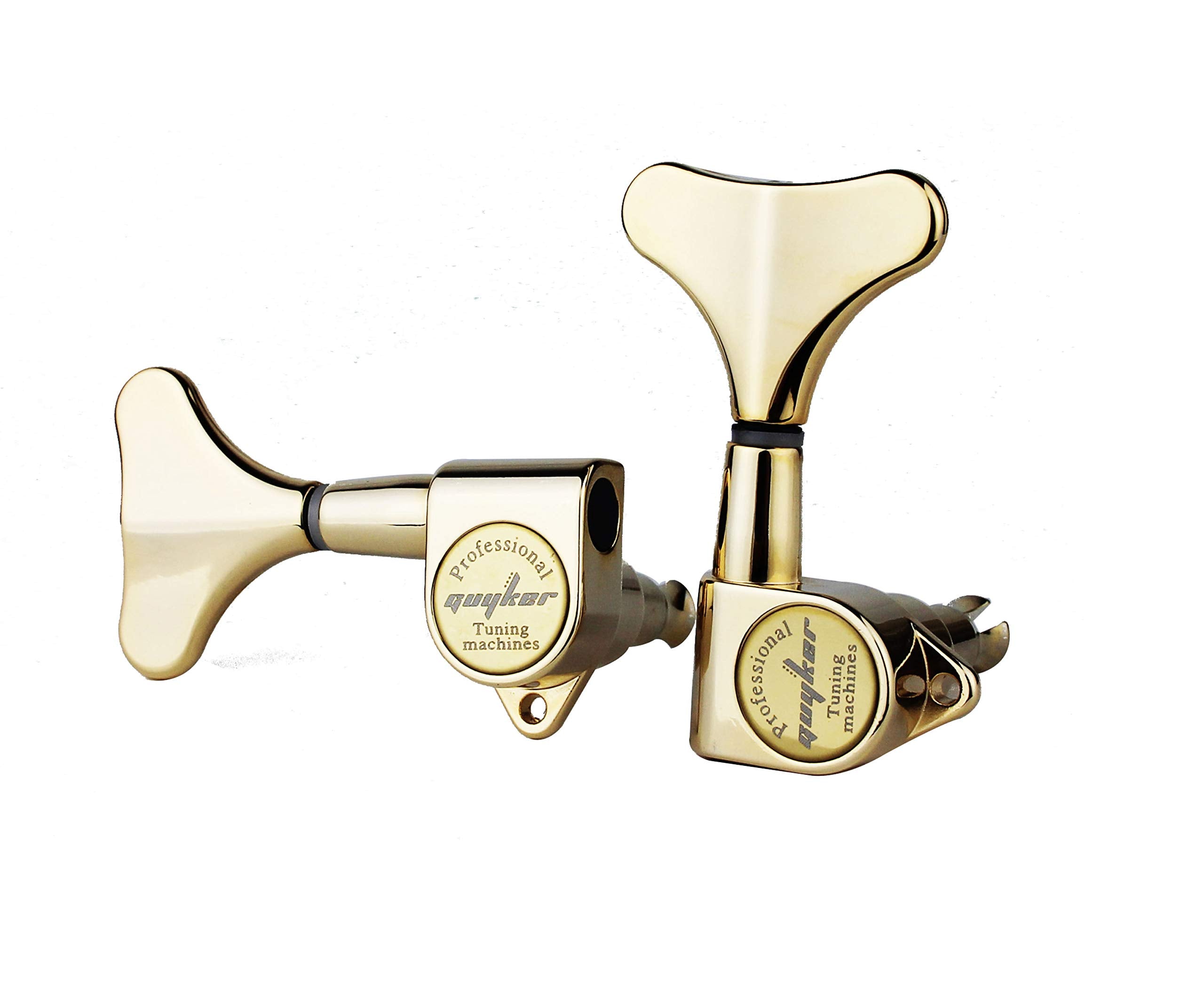 Guyker Guitar Bass Tuners (2R + 2L)   1:17 Ratio Headstock Sealed Tuning Key Pegs Machine Head Replacement For Electric Jazz Bas