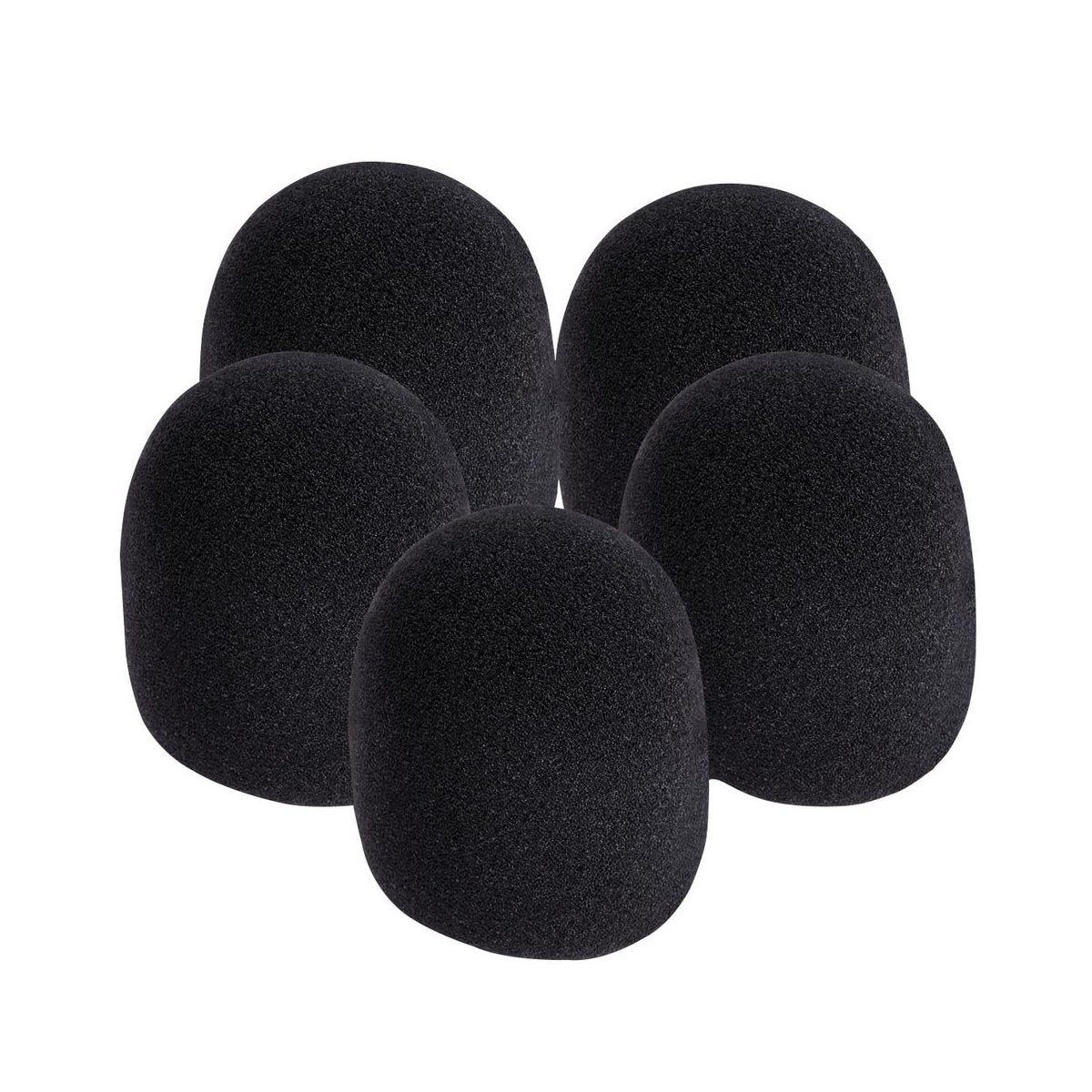 On-Stage Foam Ball-Type Microphone Windscreen, Black (5-Pack)