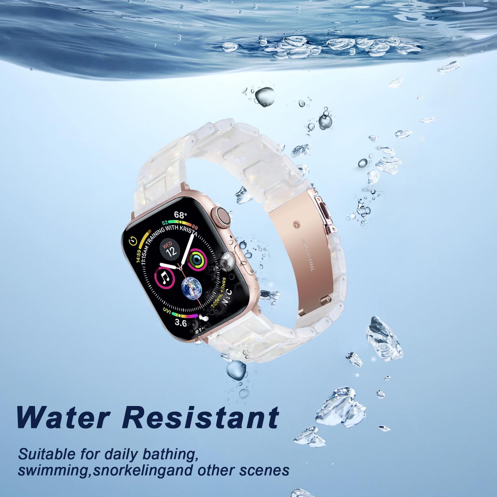 Hopo Compatible With Apple Watch Band Thin Light Resin Strap Bracelet Replacement For Iwatch Series Ultra 9 8 7 6 5 4 3 2 1 Se (