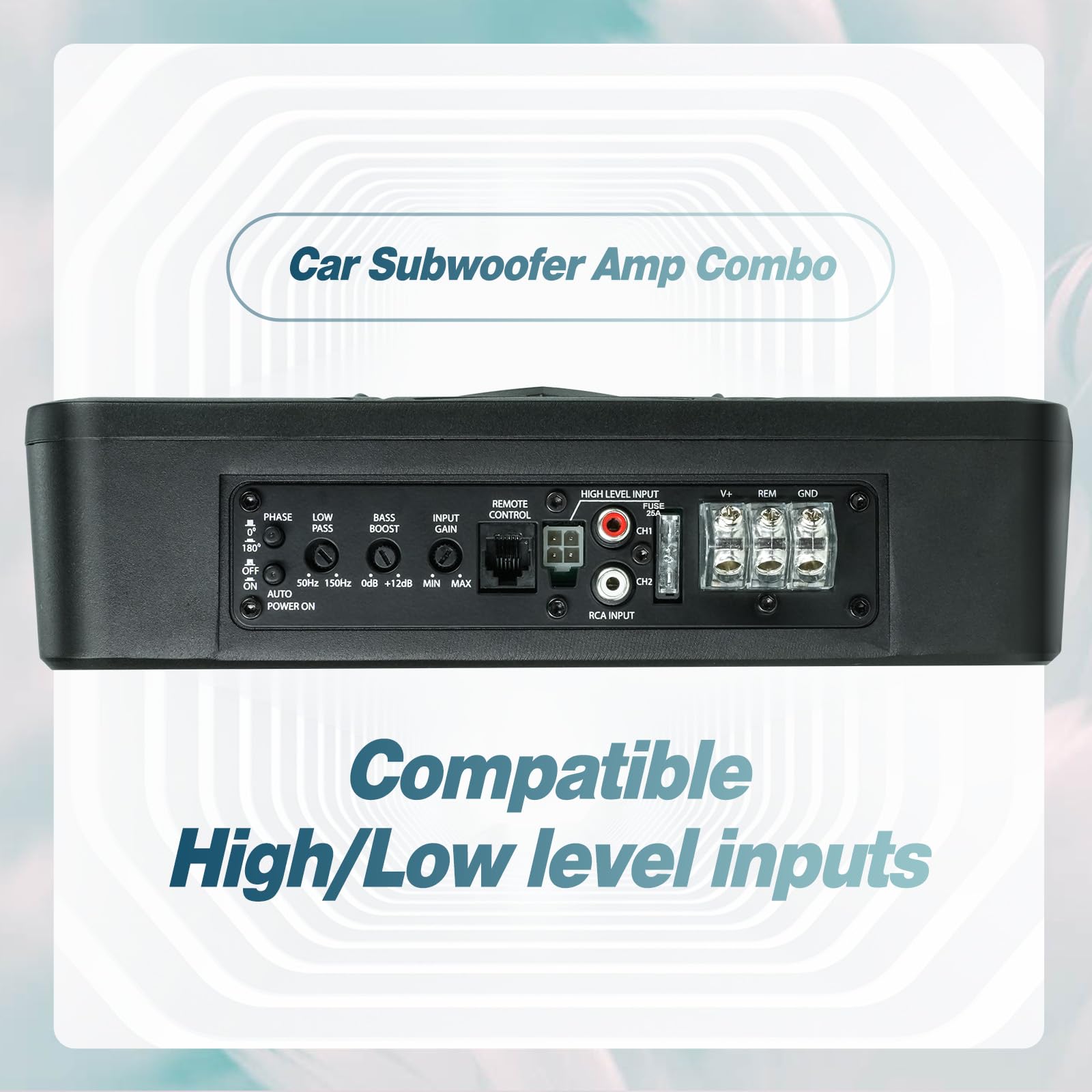 Seventour 10'' 1000W Slim Under Seat Powered Car Subwoofer, Car/Truck Audio Sub Built In Amplifier Amp Combo, With Blue Led Ligh