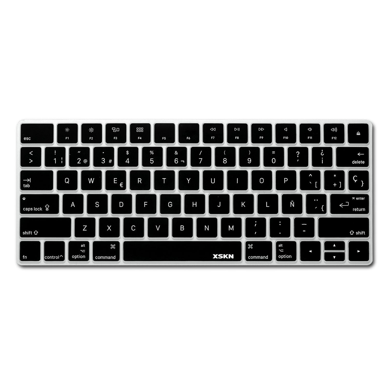 Xskn Spanish Language Ultra Thin Silicone Keyboard Skin Cover For A1644 Magic Keyboard 2015 Version Us Layout (Black)