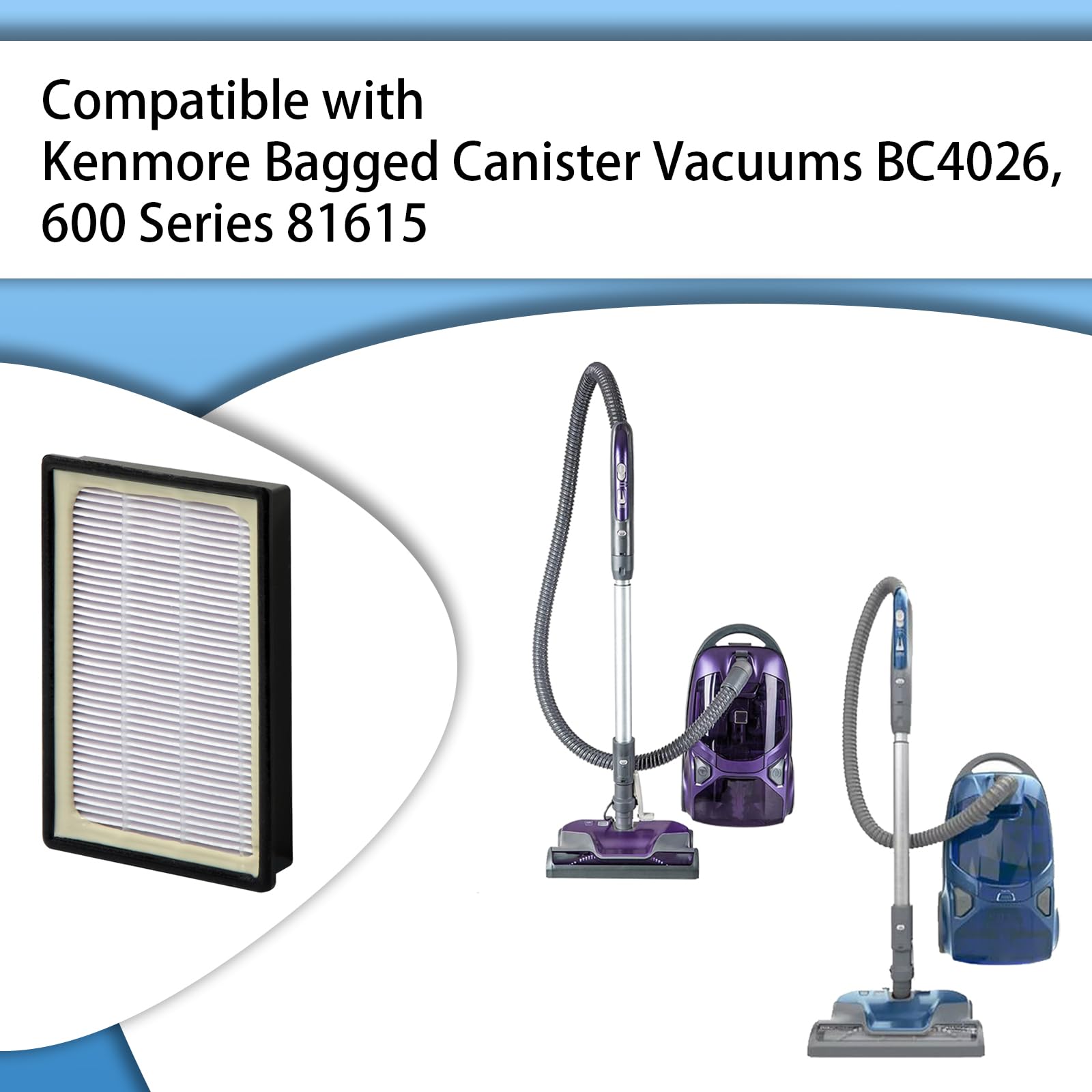 Aolleteau 2 Pack Ef 12 Hepa Filters Compatible With Kenmore 62731 52731 Canister Vacuum 81615, 81614, Bc4026, Compare To Part# 5
