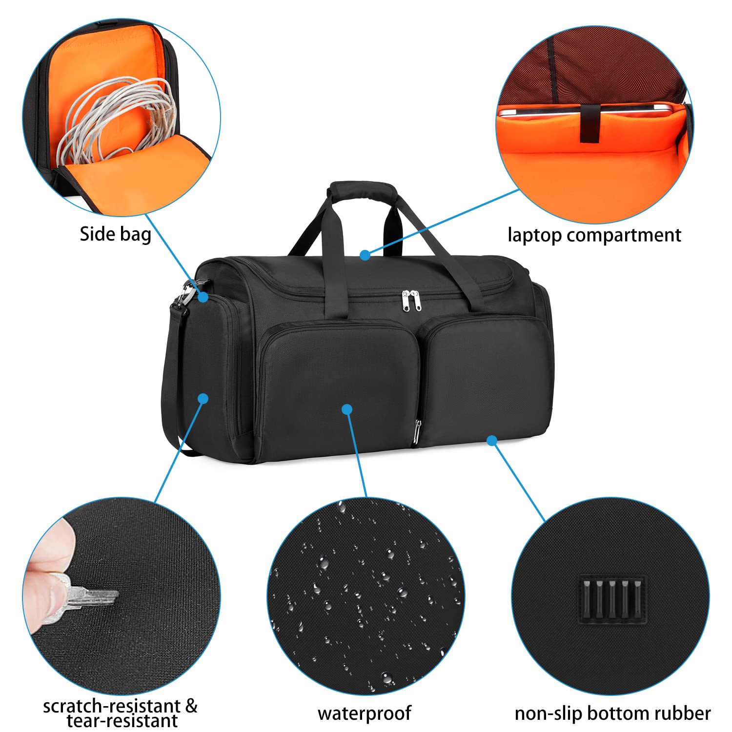 Cable Bag Music Dj Band Equipment Case Audio Bag Harness Music Gear With Dividers Inside Musiclites Cable Accessories Management