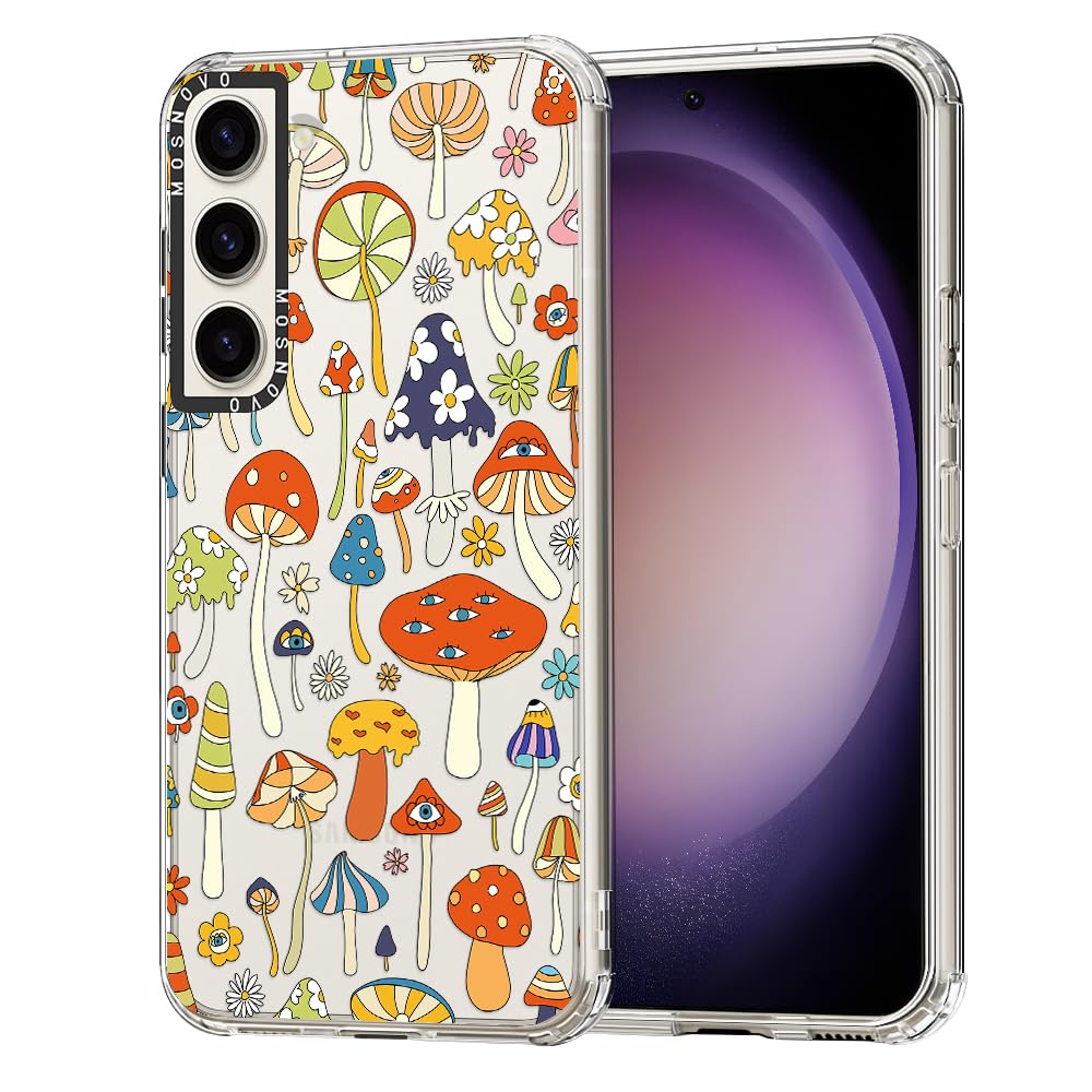 Mosnovo Galaxy S23 Case, Samsung Galaxy S23 Case, Mushroom Art Slim Clear Case Design Shockproof Tpu Bumper Protective Cover Cas