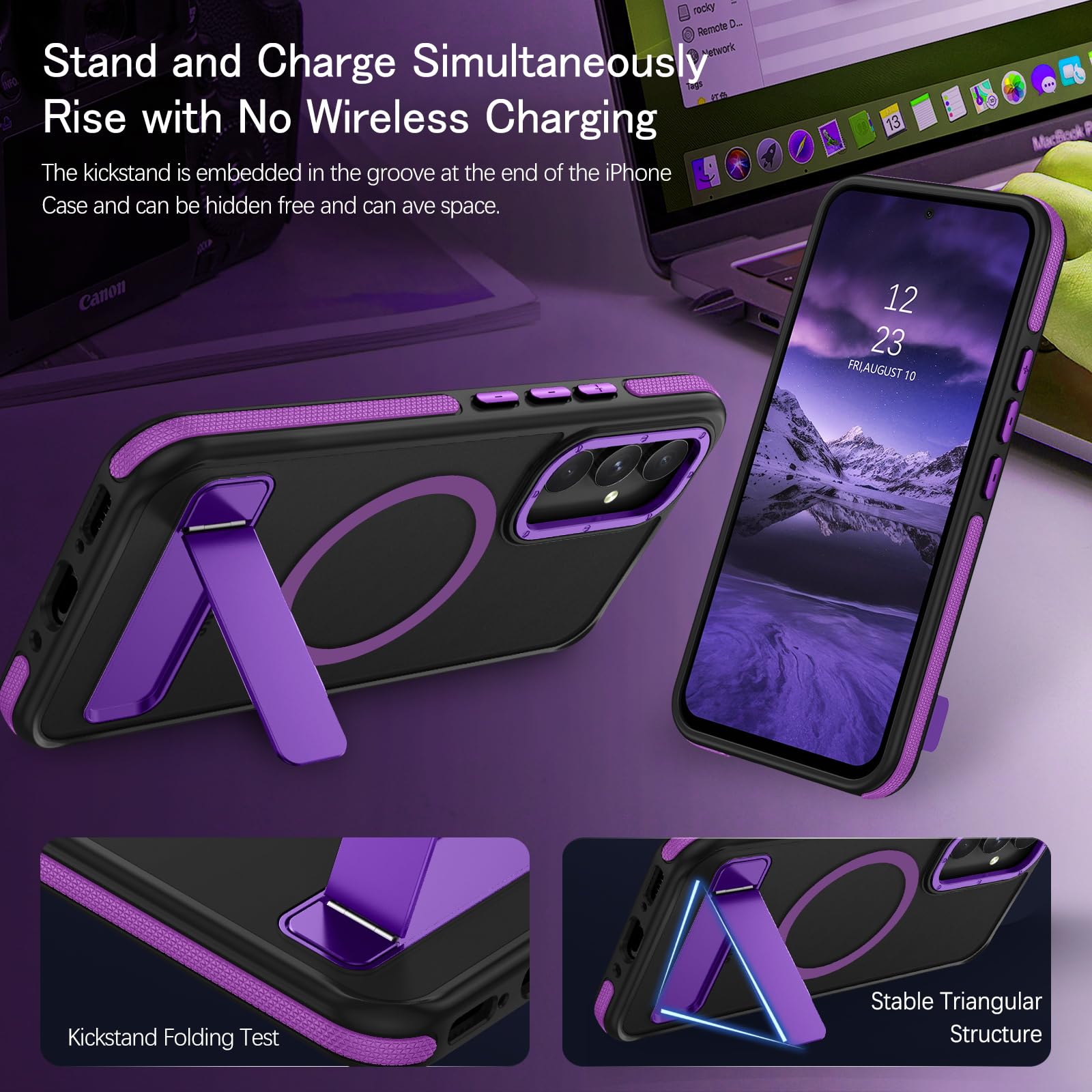 Guagua Compatible With Samsung Galaxy A54 Magnetic Case, Galaxy A54 Magsafe Cases Translucent Matte Scratch-Resistant Back Shock