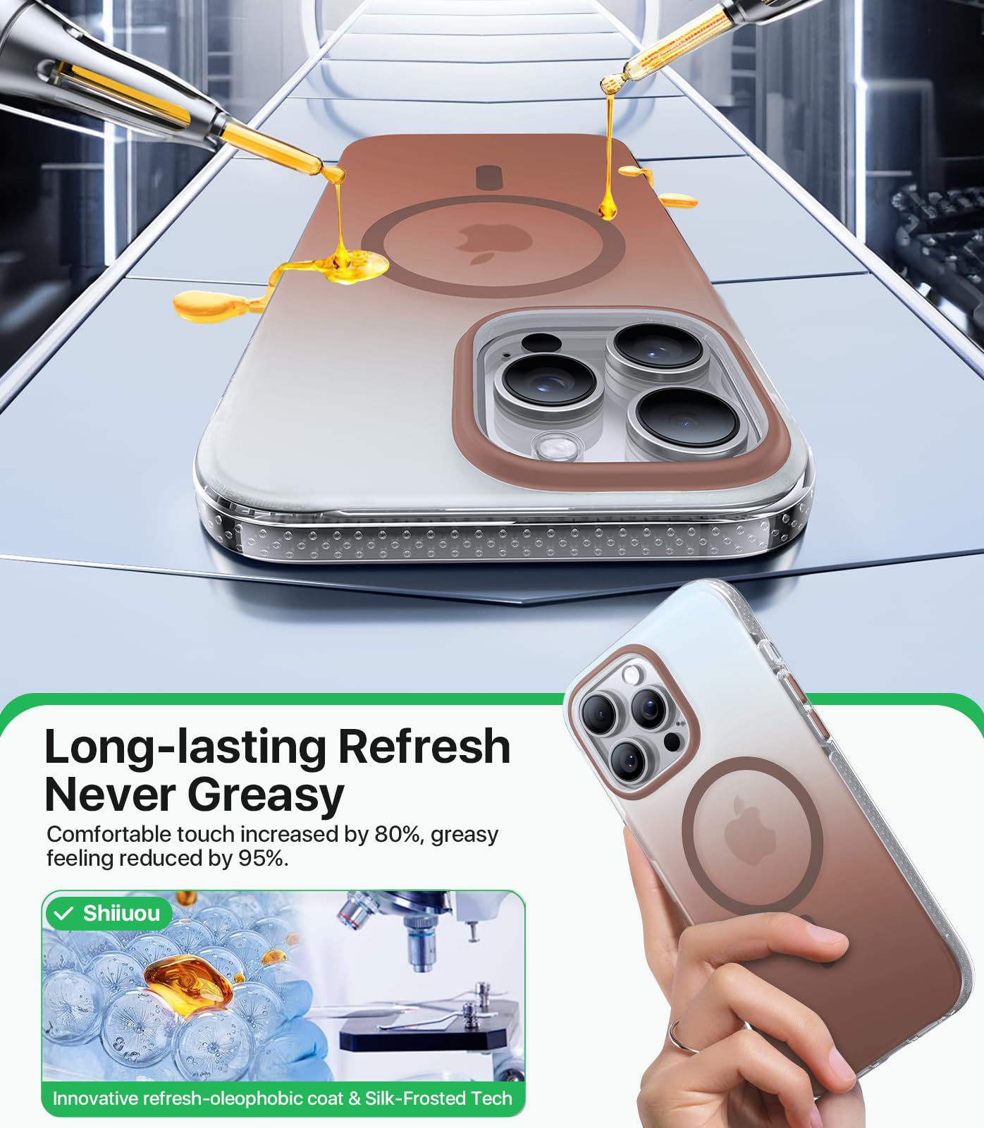 Shiiuou Strong Magnetic For Iphone 16 Pro Case, Skin Friendly [Compatible With Magsafe] [Military Grade Test Protection]Never Ye