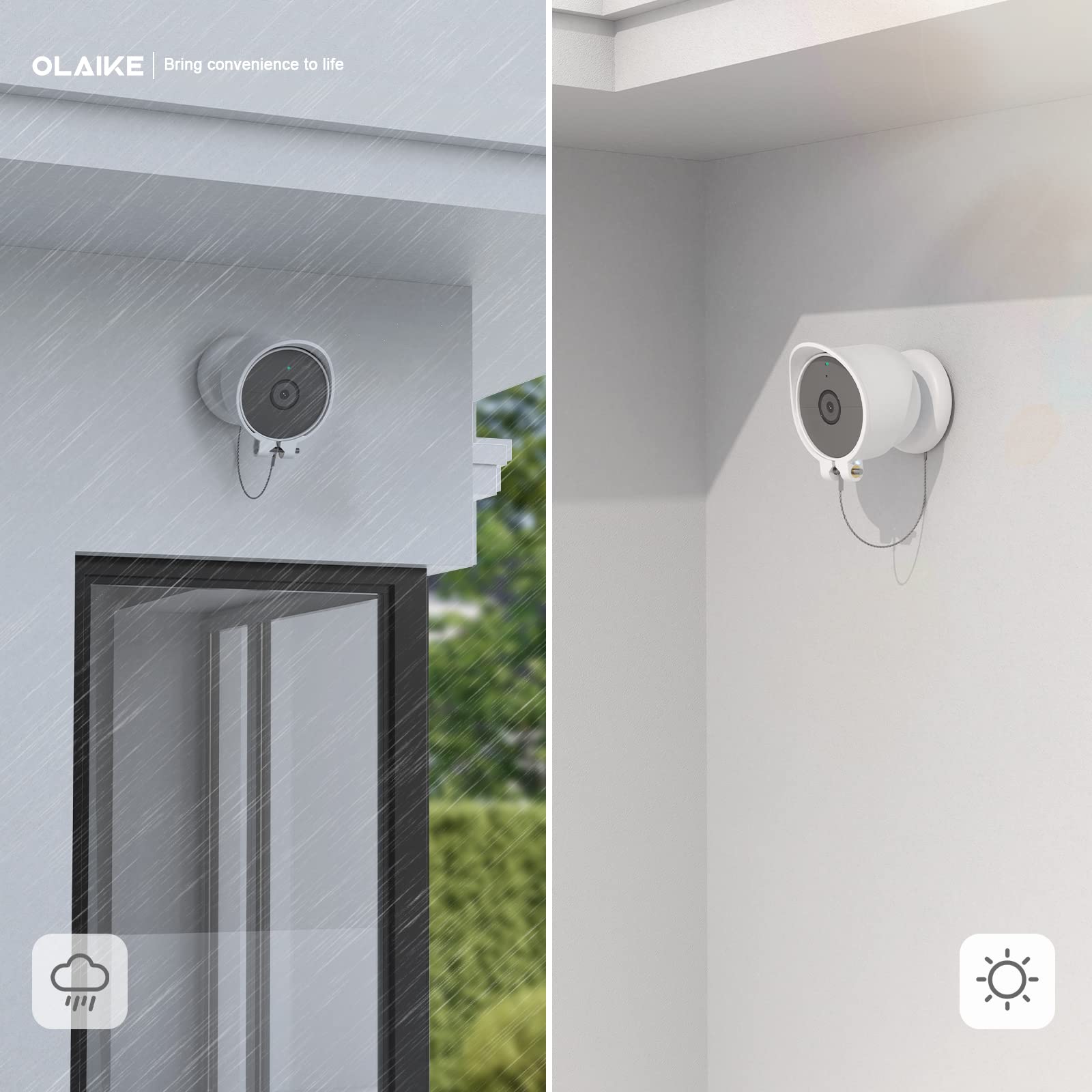Olaike Anti Drop And Anti Theft Mount For Google Nest Cam Outdoor/Indoor,Battery 2Nd Gen, Anti Glare/Waterproof Nest Camera Moun